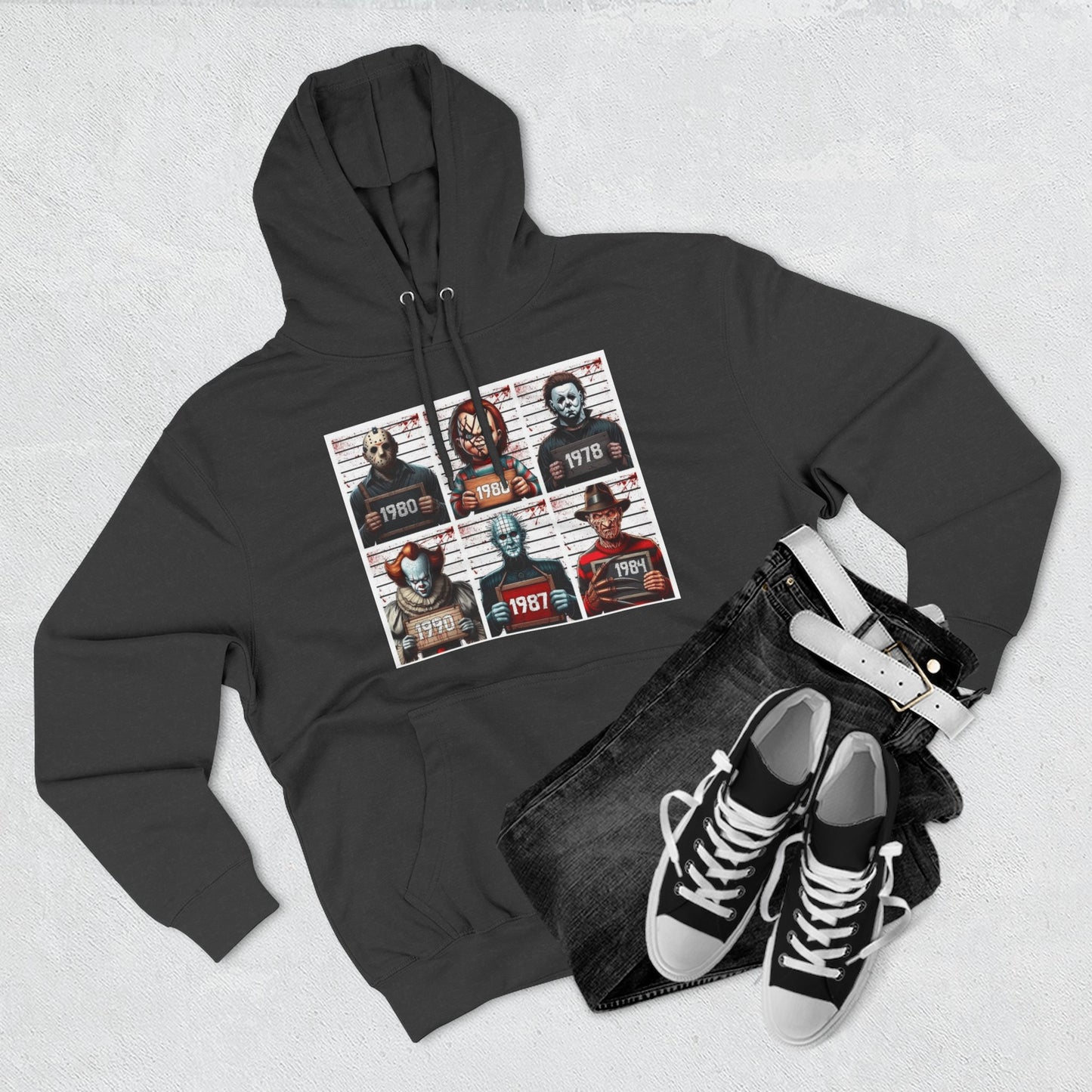 Spooky Vibes Only Halloween Sweater Retro Horror Movie Three-Panel Fleece Hoodie, Halloween Gift, Cozy Sweatshirt, Movie Lover Apparel, Vintage Movie Merchandise