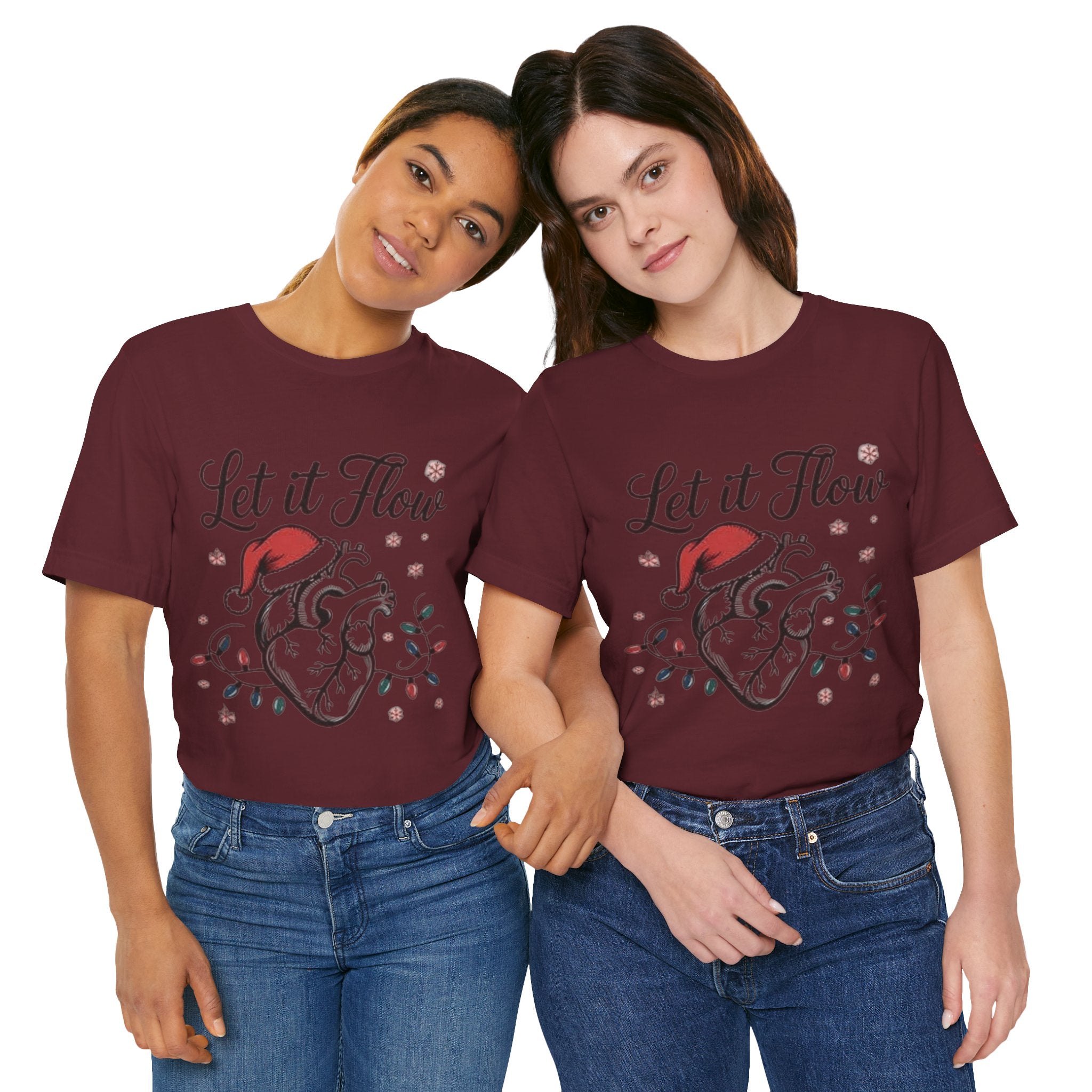 Let It Flow Heart Tee  Christmas Anatomical Heart Shirt