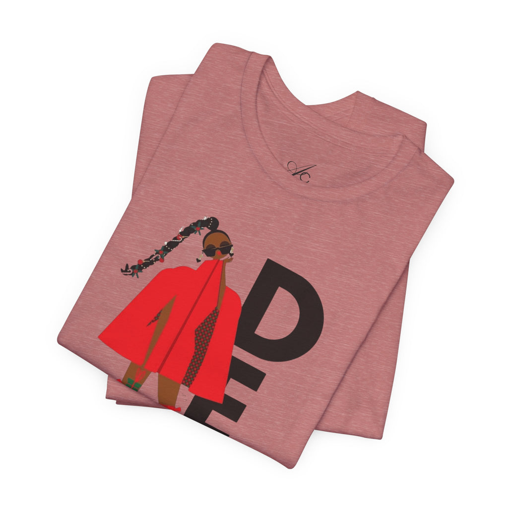 December Fashion Tee  Red Coat Model Graphic Shirt