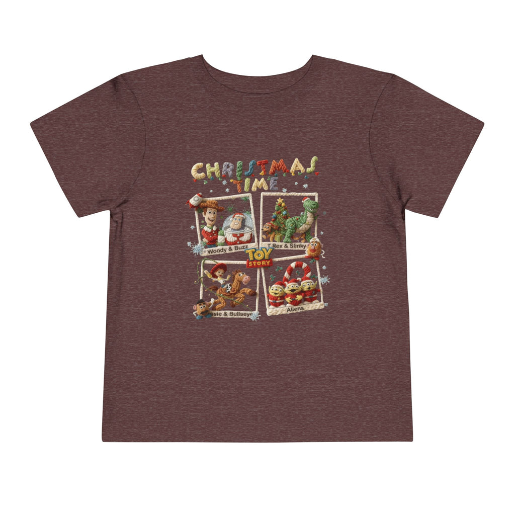 Christmas Time Toddler Tee  Cute Holiday Toy & Santa Print