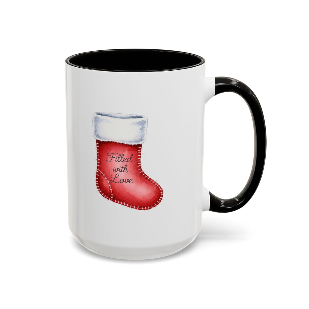 Holiday Mugs Christmas Gift Ideas Hot Cocoa & Coffee Cup Designs Filled with Love - Colorful 11oz & 15oz