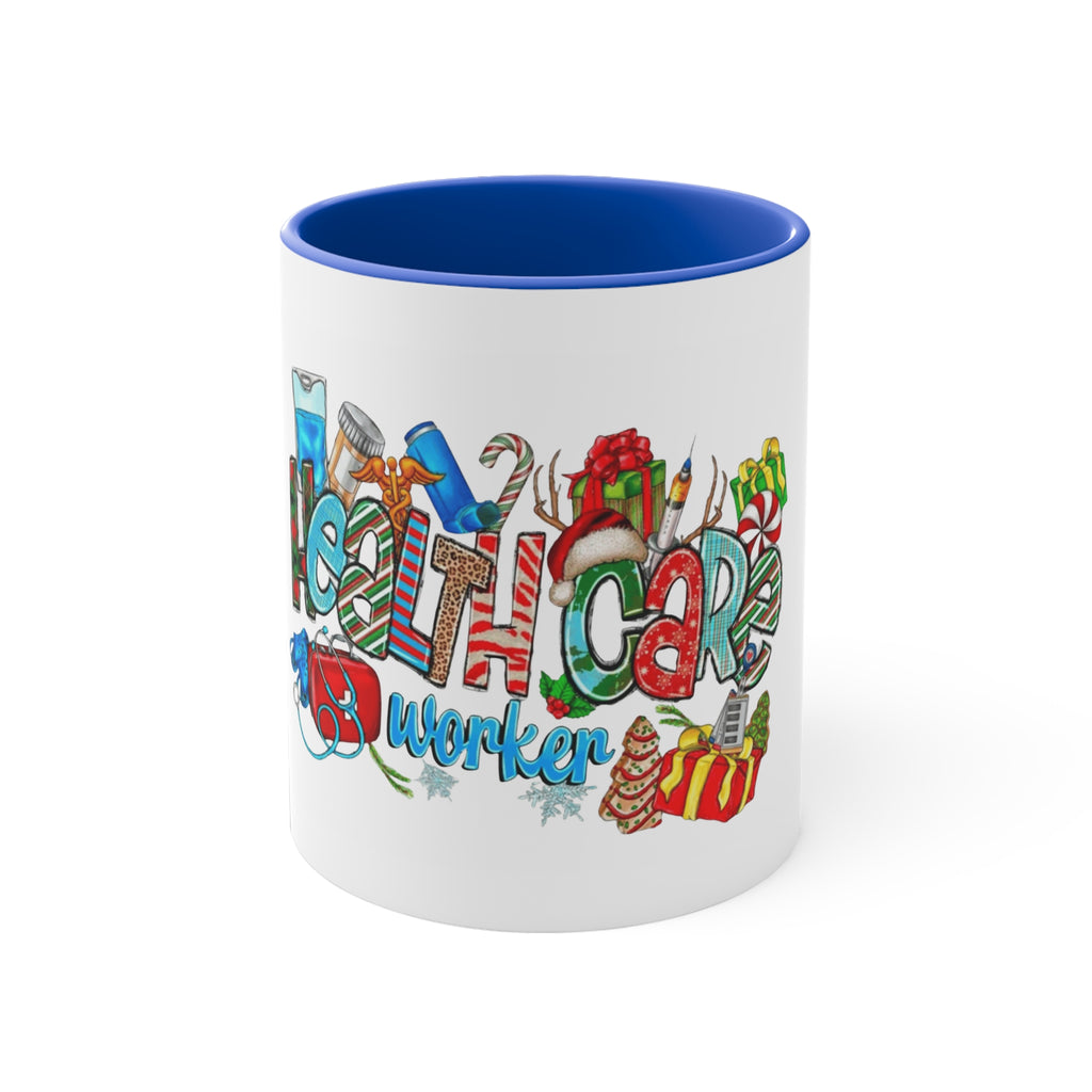 Healthcare Worker Christmas Accent Mug — Festive Holiday Nurse & Doctor Gift (11oz) Medical Christmas Mug
