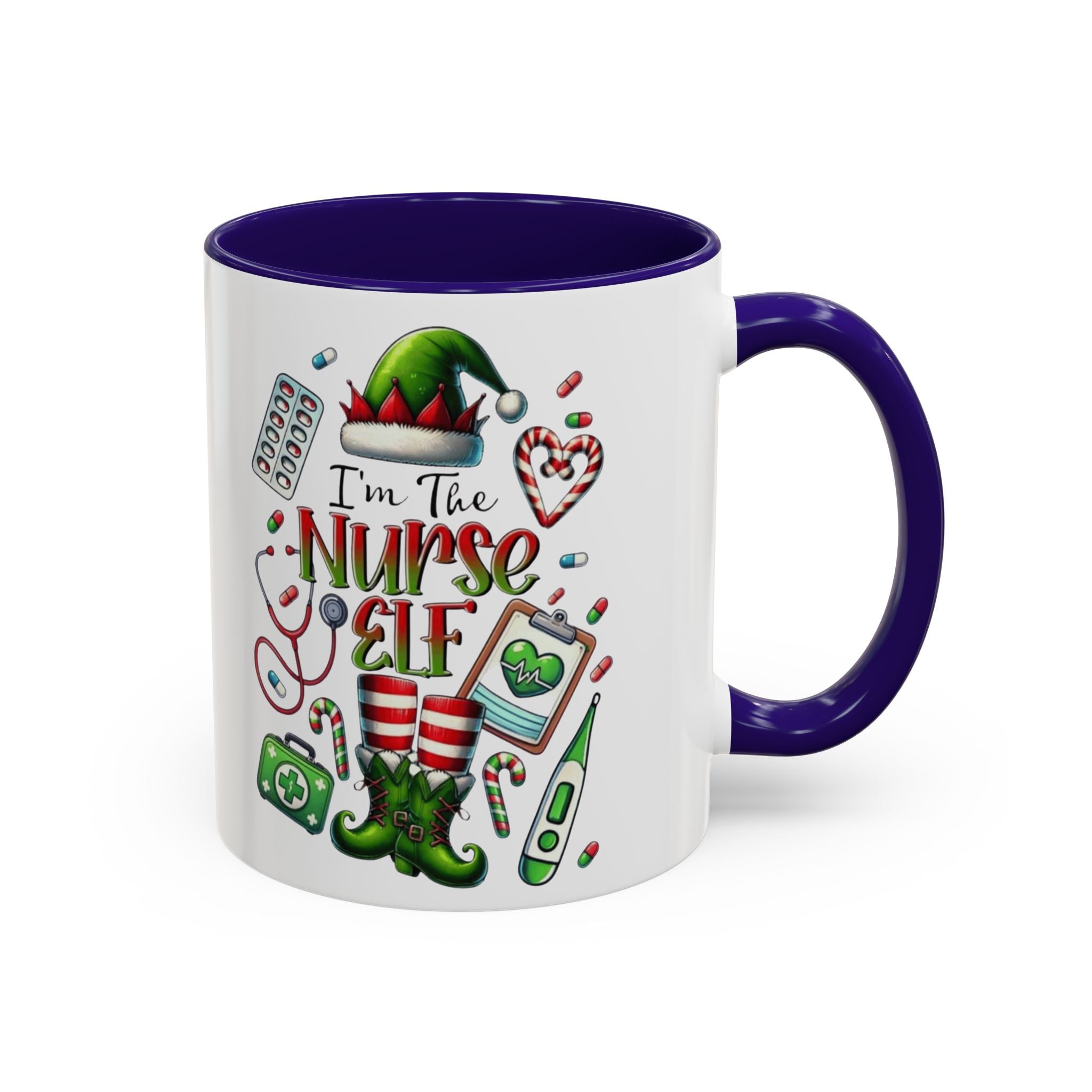 Nurse Elf Coffee Mug — Christmas Medical Holiday Gift (11oz & 15oz) Medical Christmas Mug