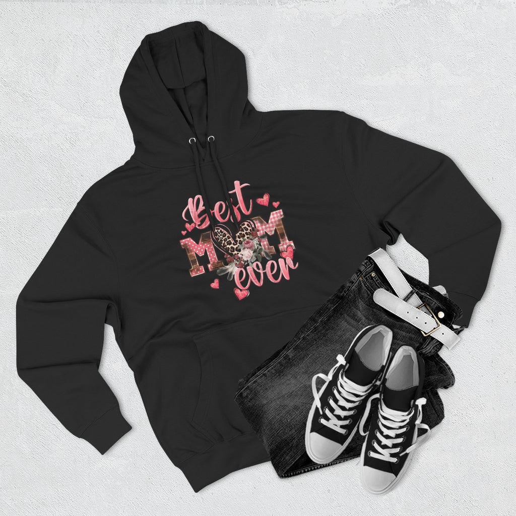 Best Mom Ever Hoodie  Leopard Heart Mother's Day Pullover