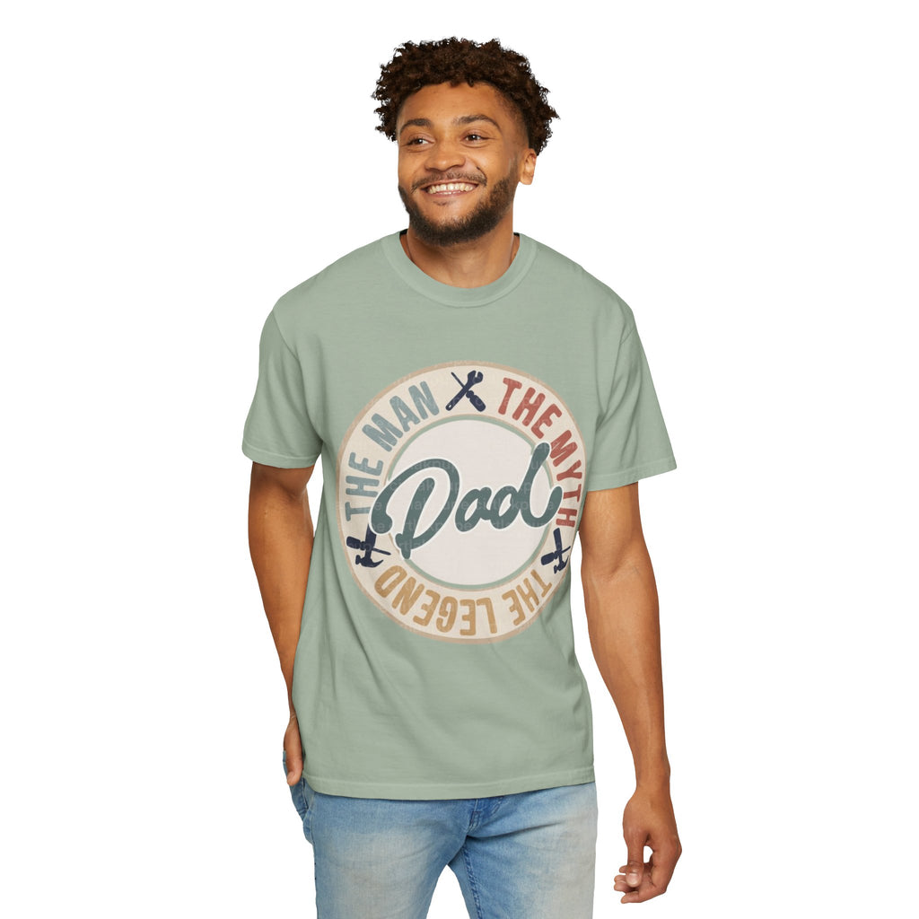 Dad Retro Badge T-Shirt — “Dad: The Man, The Myth, The Legend” Father’s Day Tee