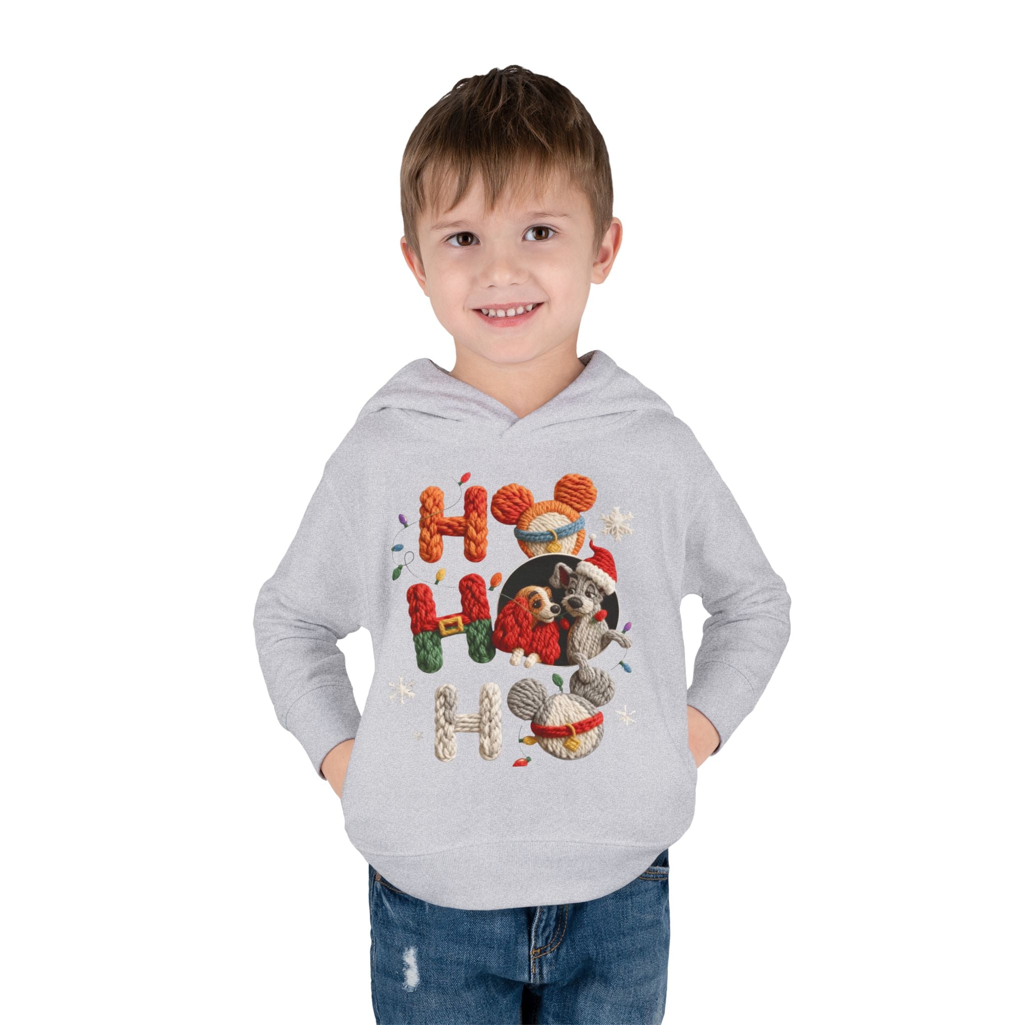 Toddler Hoodie "Ho Ho Ho" Festive Raccoon Christmas Pullover