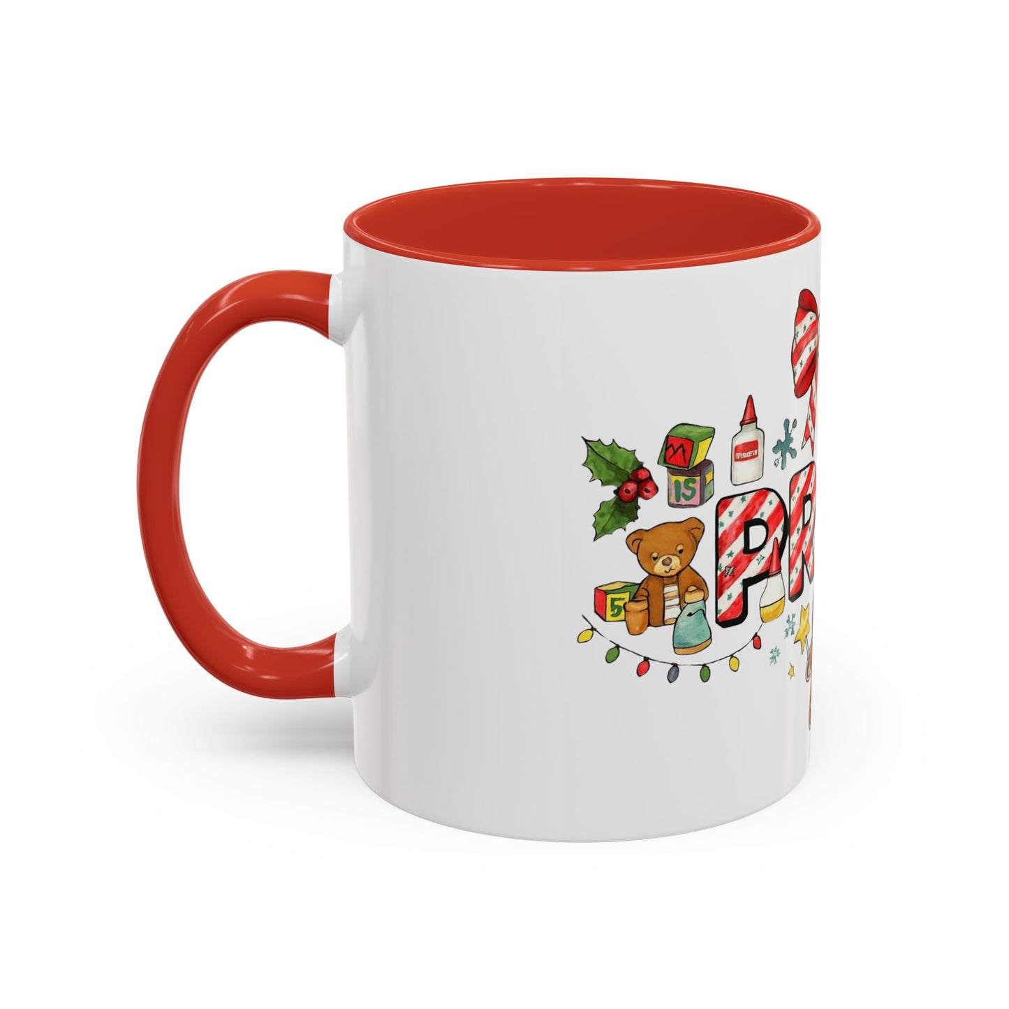 Holiday Teacher Coffee Mug 'PRE-K' Festive Gingerbread & Candy Cane Design (11/15oz) School Staff Christmas Mug Collection