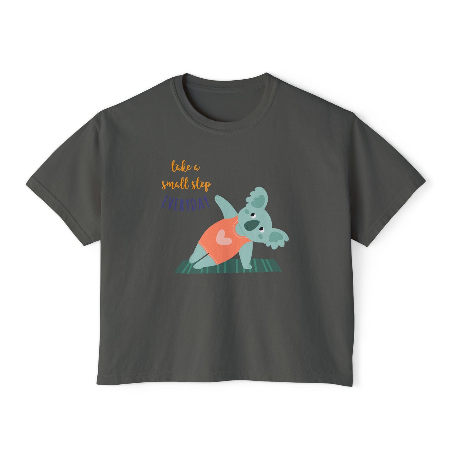 🧘‍♀️ Wear Your Peace. Motivational Women's Boxy Tee - Cute Koala Design, Relaxed Fit for Everyday Wear, Gift for Animal Lovers, Self-Care Message Premium Top