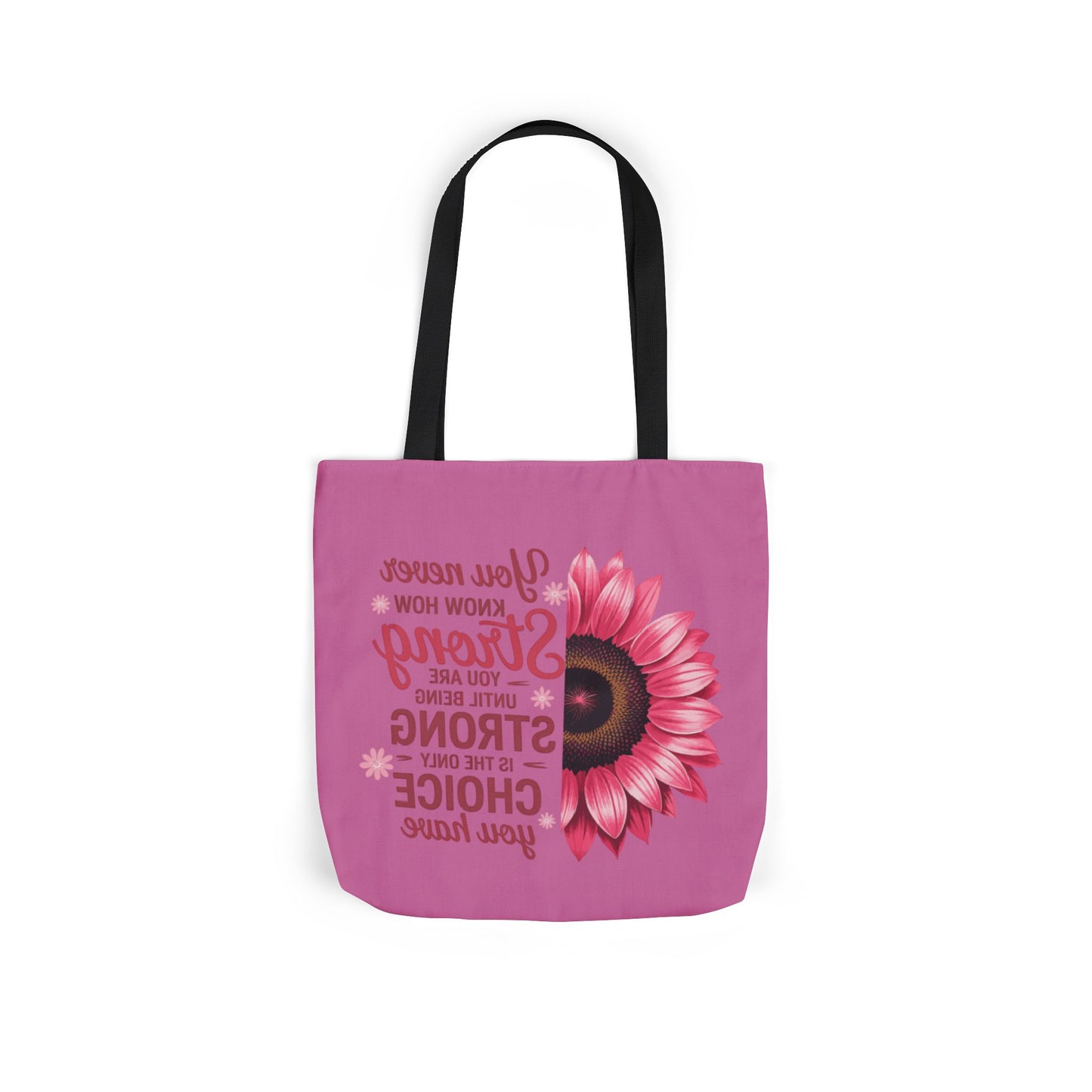 Cancer Survivor Hope Collection Inspirational Canvas Tote Bag with Floral Design