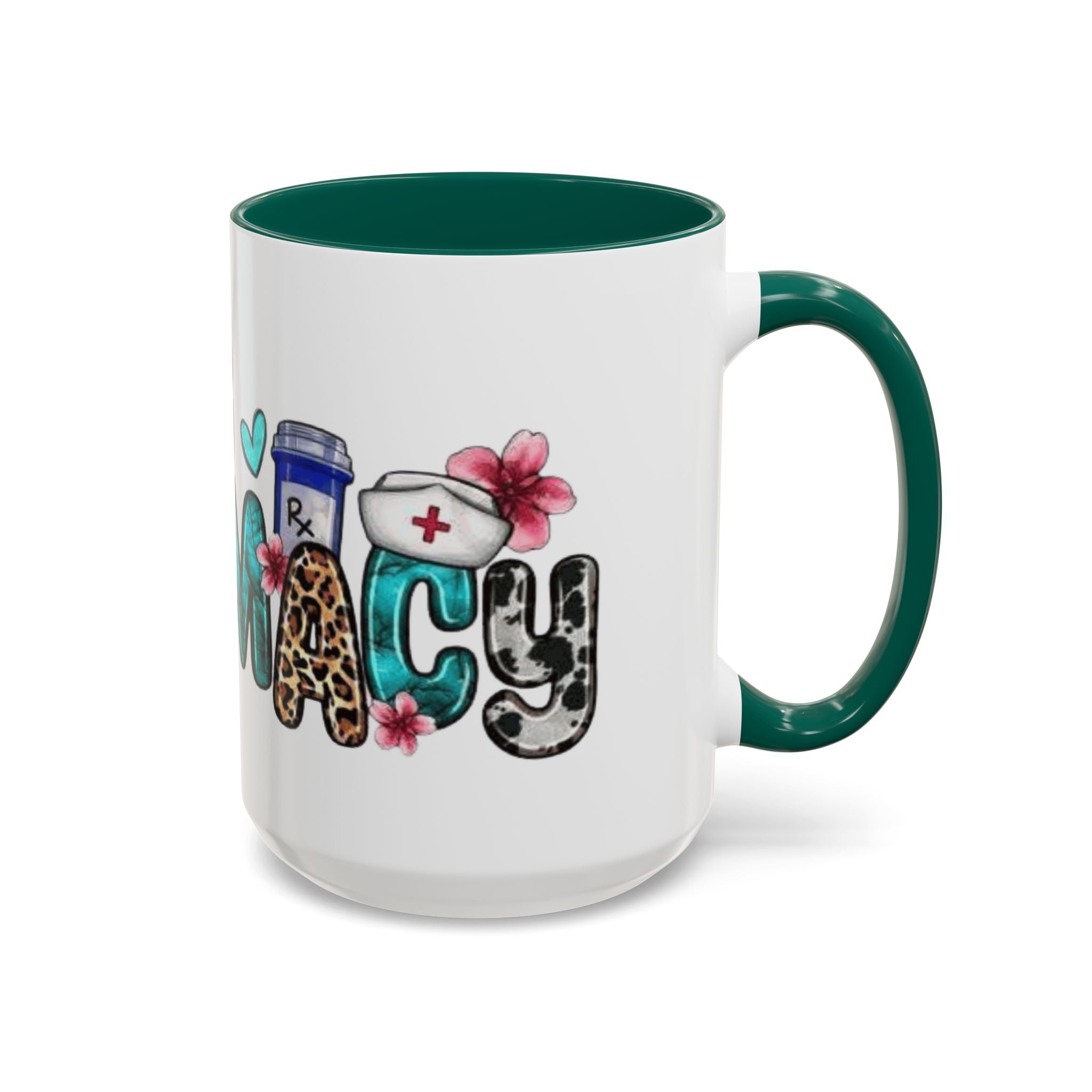 Pharmacy Nurse Coffee Mug — Cute Leopard & Teal Medical Design (11oz/15oz)Christmas mug for all healthcare heroes