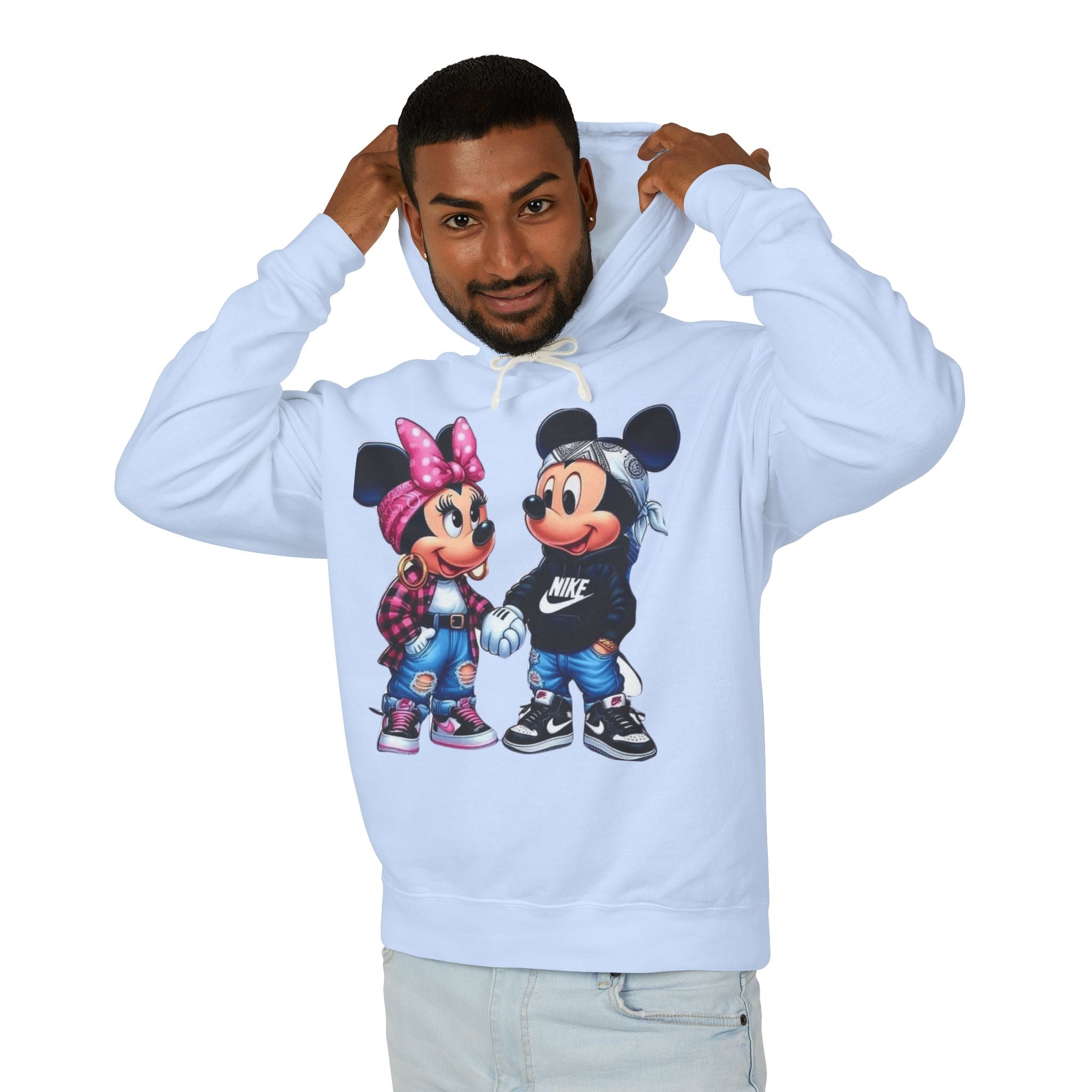 Valentine Cartoon Couple Hoodie  Cute Mickey & Minnie Style Graphic