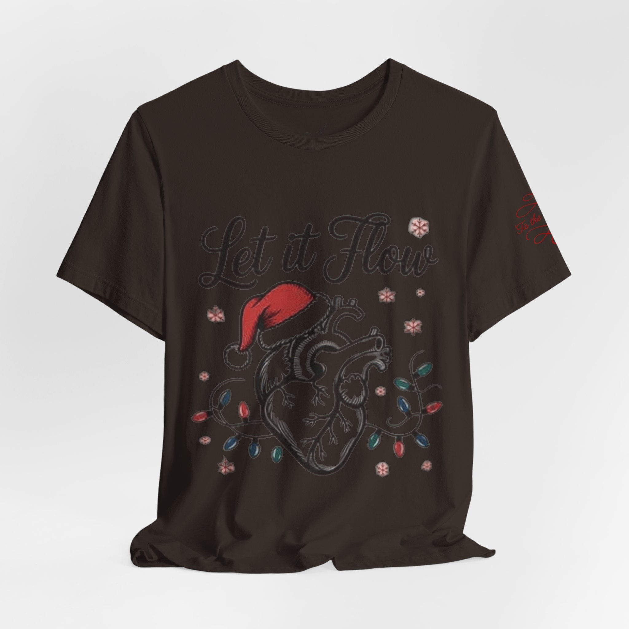 Let It Flow Heart Tee  Christmas Anatomical Heart Shirt