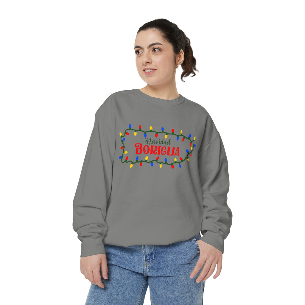 Navidad Boricua Sweatshirt — Puerto Rican Holiday Sweater with Christmas Lights