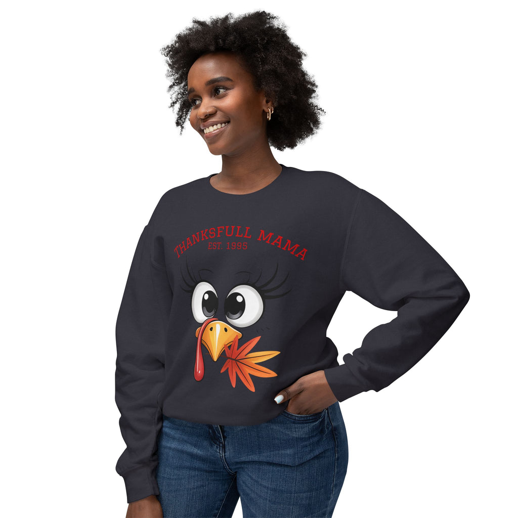 Thanksgiving Mama Sweatshirt  Cute Turkey Face "Thanksgfull Mama" Fall Pullover Fall T-Shirts and Sweatshirts Collection