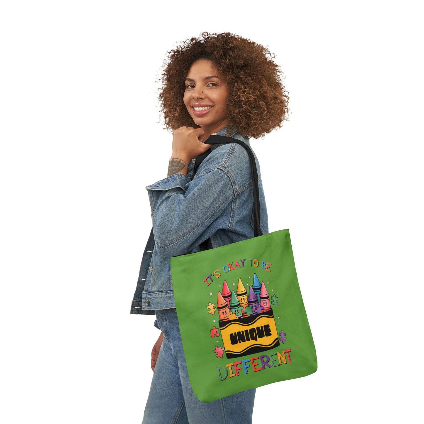 Autism Awareness & Pride Collection Unique Canvas Tote Bag with Colorful Castle Design