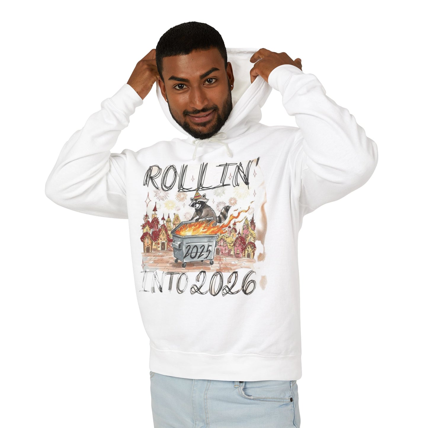 Rollin' Into 2026 Retro Winter Hooded Sweatshirt