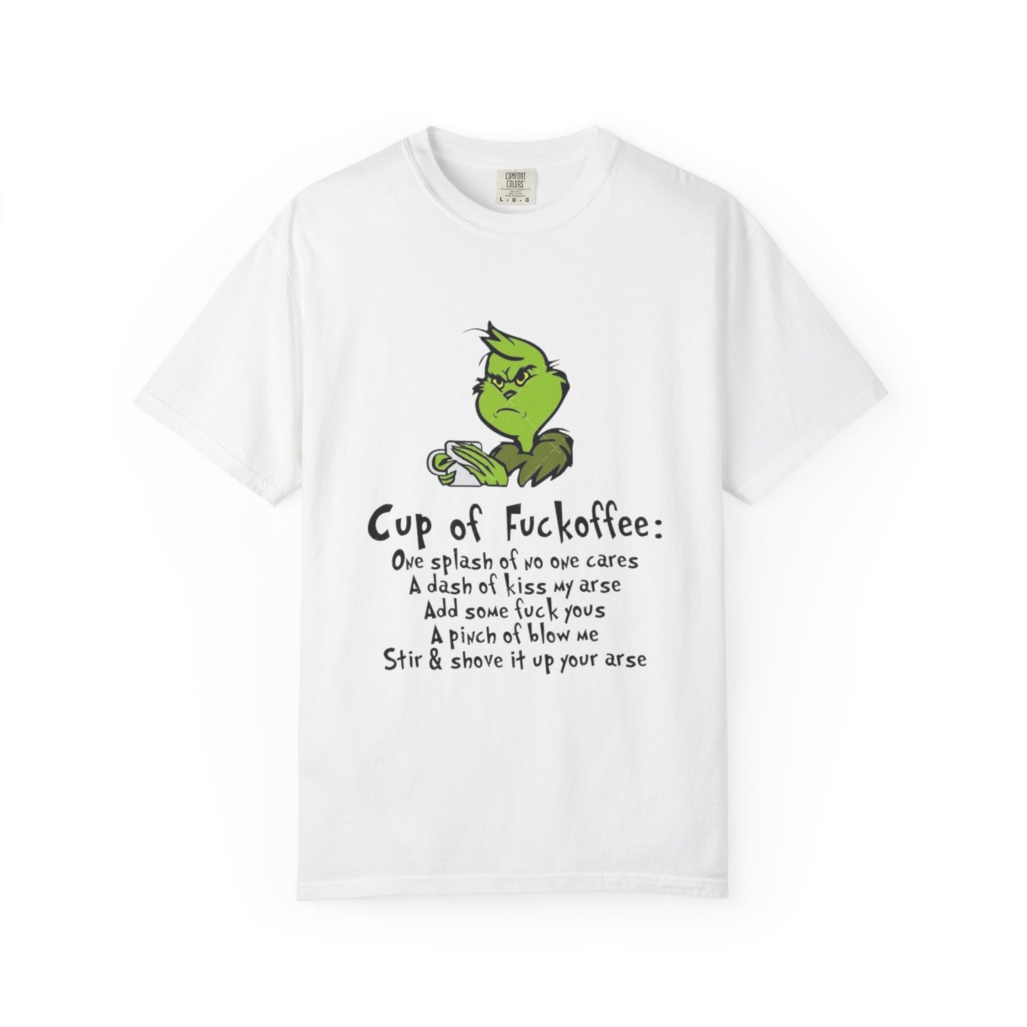 Holiday Graphic Tees  Cozy Festive Wear Funny Grinch-Inspired Unisex T-Shirt Cup of Fuckoffee
