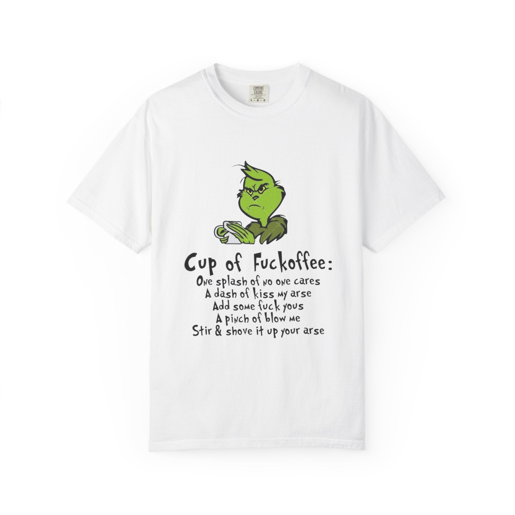 Holiday Graphic Tees  Cozy Festive Wear Funny Grinch-Inspired Unisex T-Shirt Cup of Fuckoffee