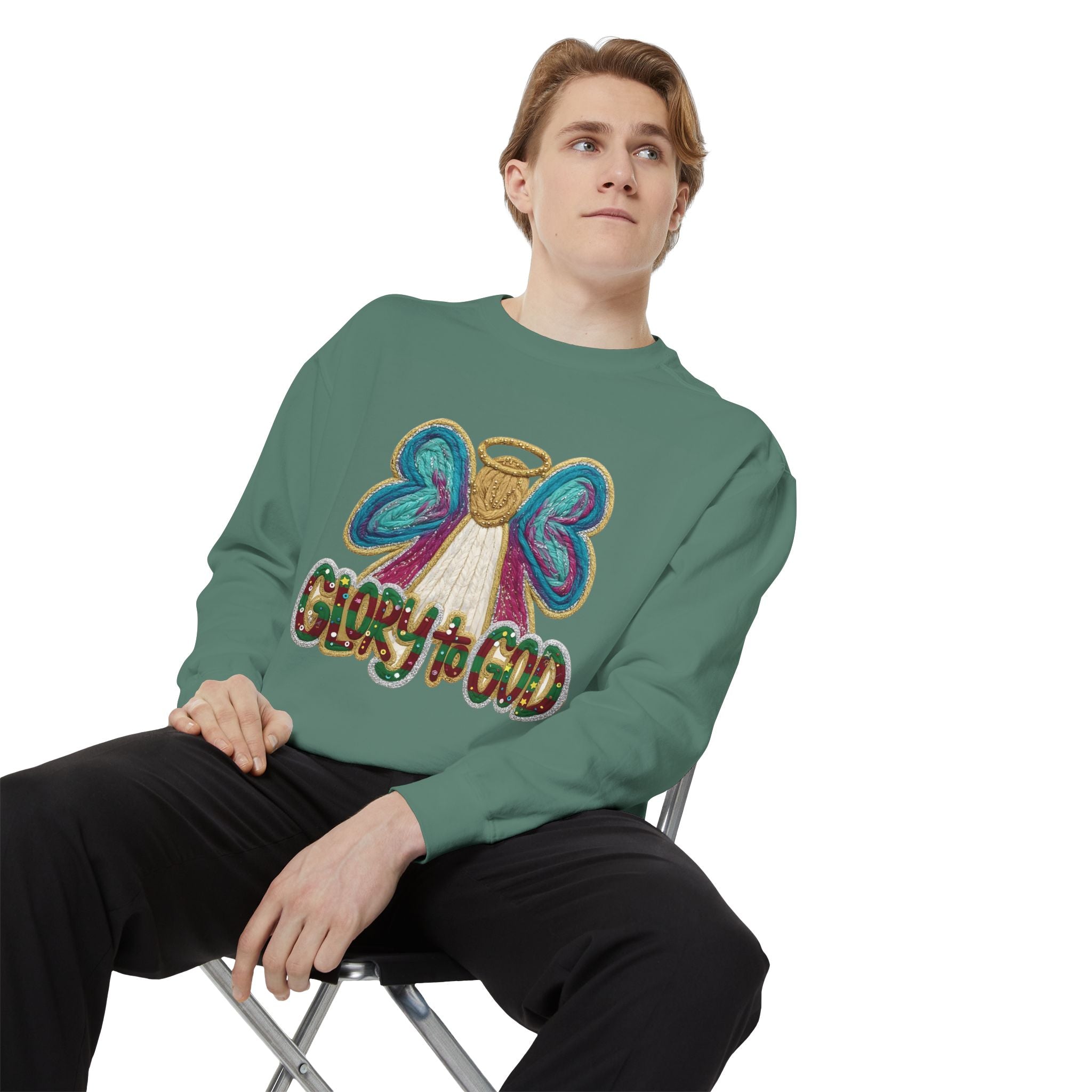 Glory to God Angel Sweatshirt Christmas Holiday Collection  Festive T-Shirt & Sweater