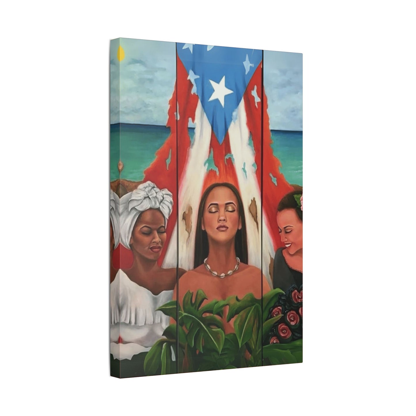 Capturing the Heart and Soul of Puerto Rican Art, Ethnic Canvas Print, Gift for Art Lovers, Beach-Themed Artwork