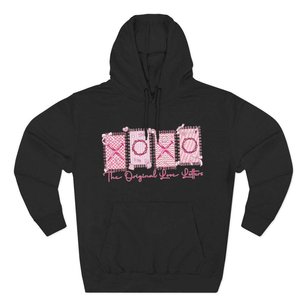 Hoodie  Pink XOXO Three Panel Love Letters Fleece Hoodie