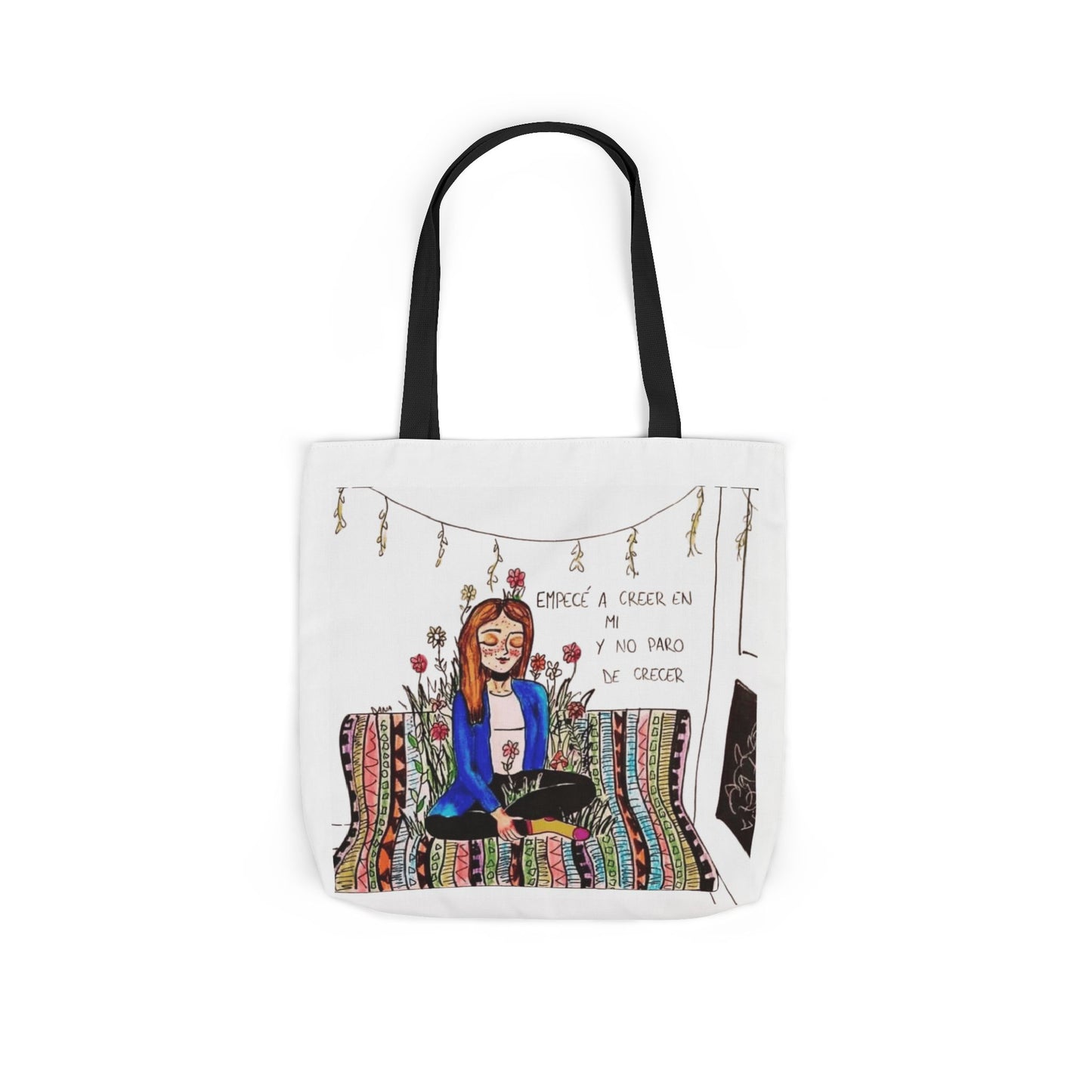 Lleva inspiración contigo a donde vayas Bohemian Style Canvas Tote Bag, Inspirational Art, Ideal for Gifts, Eco-Friendly Shopping, Beach Days, Travel Adventures