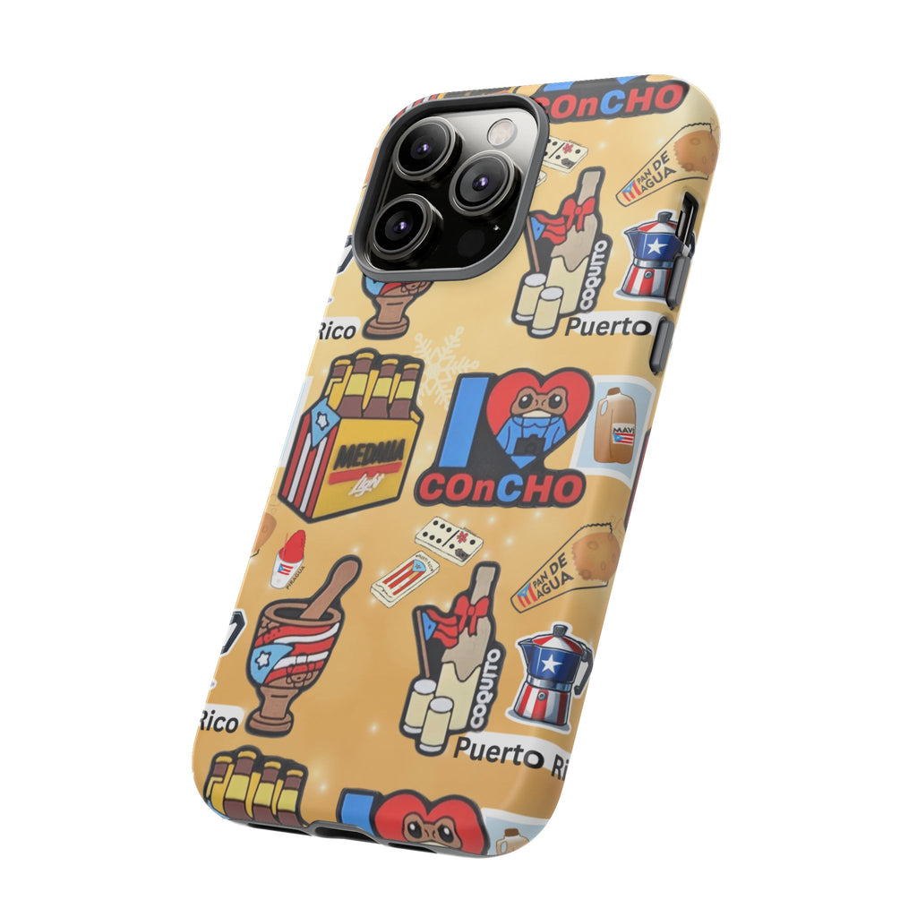 Puerto Rico Sticker Collage Tough Case  ‘I  Concho’ Pattern Phone Case