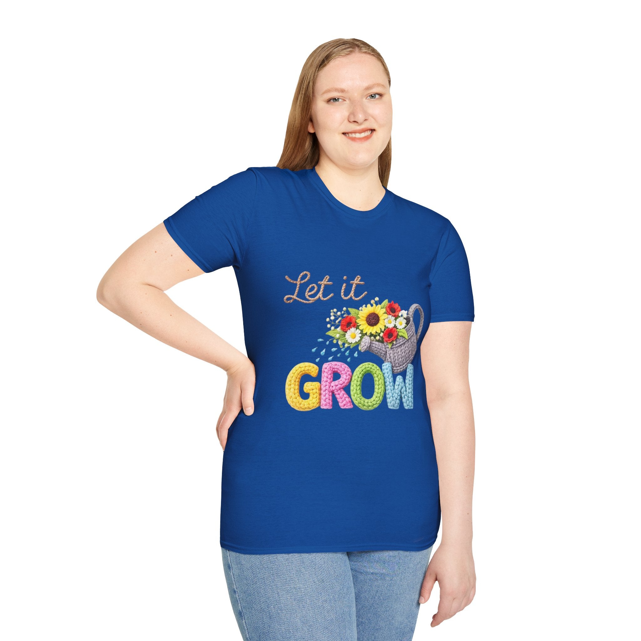 Let It Grow T-Shirt — Floral Watering Can Garden Tee