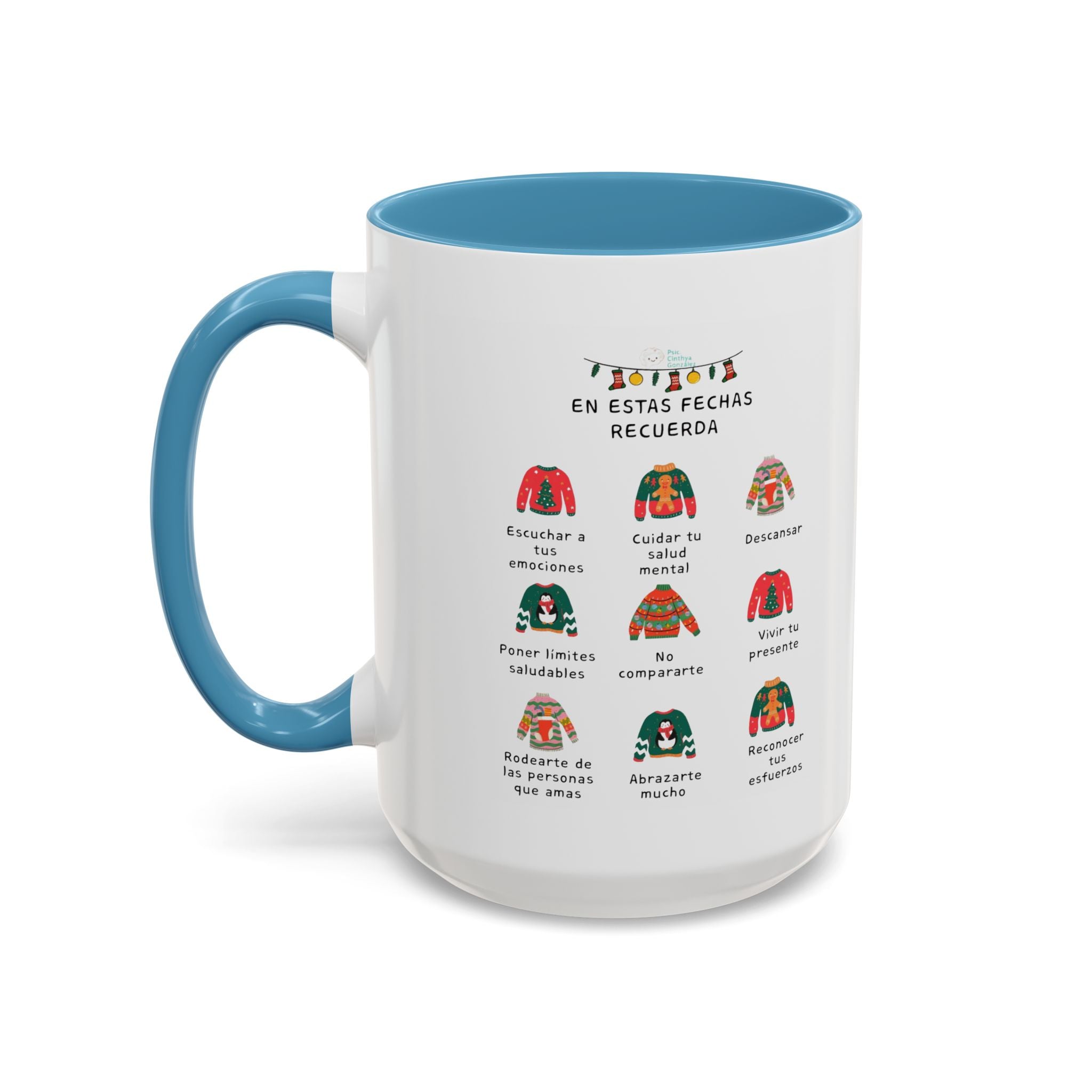 Coffee Mug — 'En Estas Fechas Recuerda' Holiday Sweater Reminder Accent Mug (11/15oz)