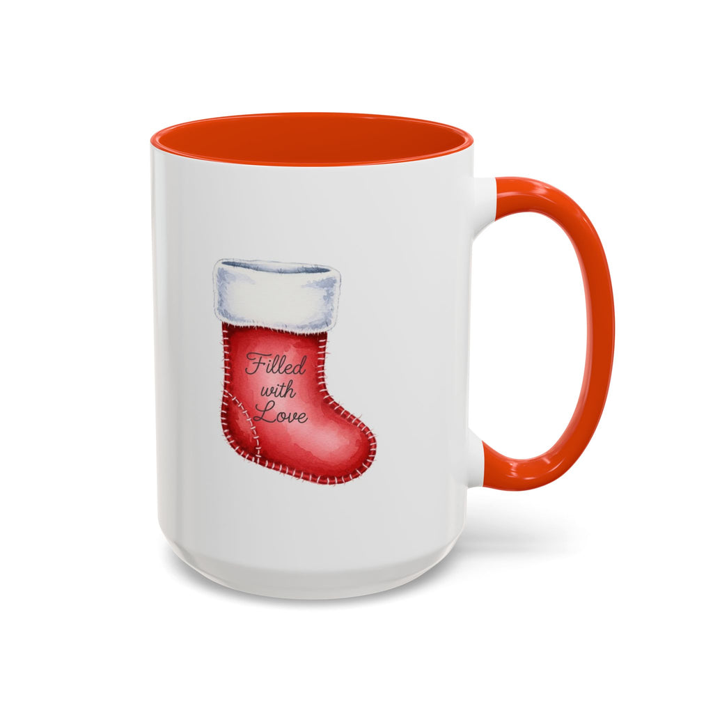 Holiday Mugs Christmas Gift Ideas Hot Cocoa & Coffee Cup Designs Filled with Love - Colorful 11oz & 15oz