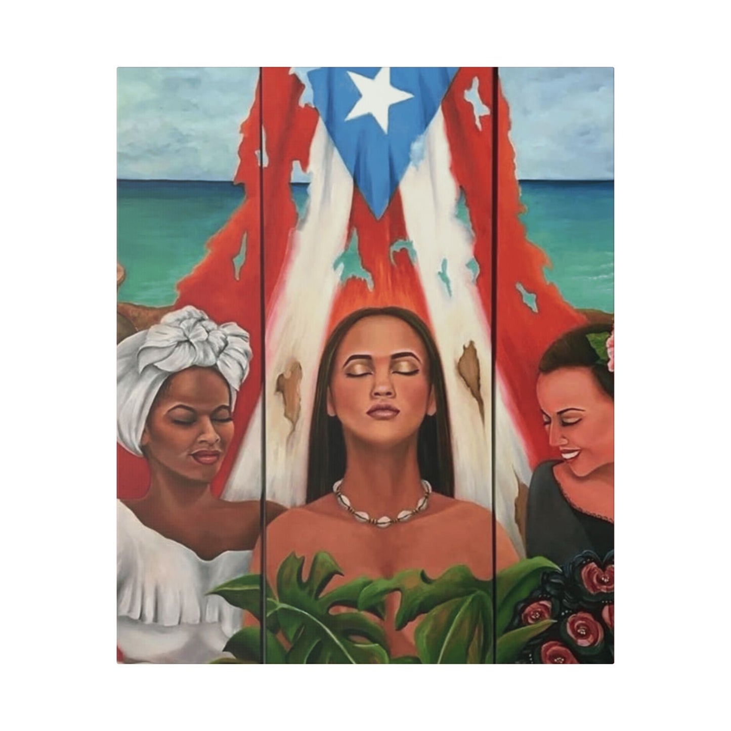 Capturing the Heart and Soul of Puerto Rican Art, Ethnic Canvas Print, Gift for Art Lovers, Beach-Themed Artwork