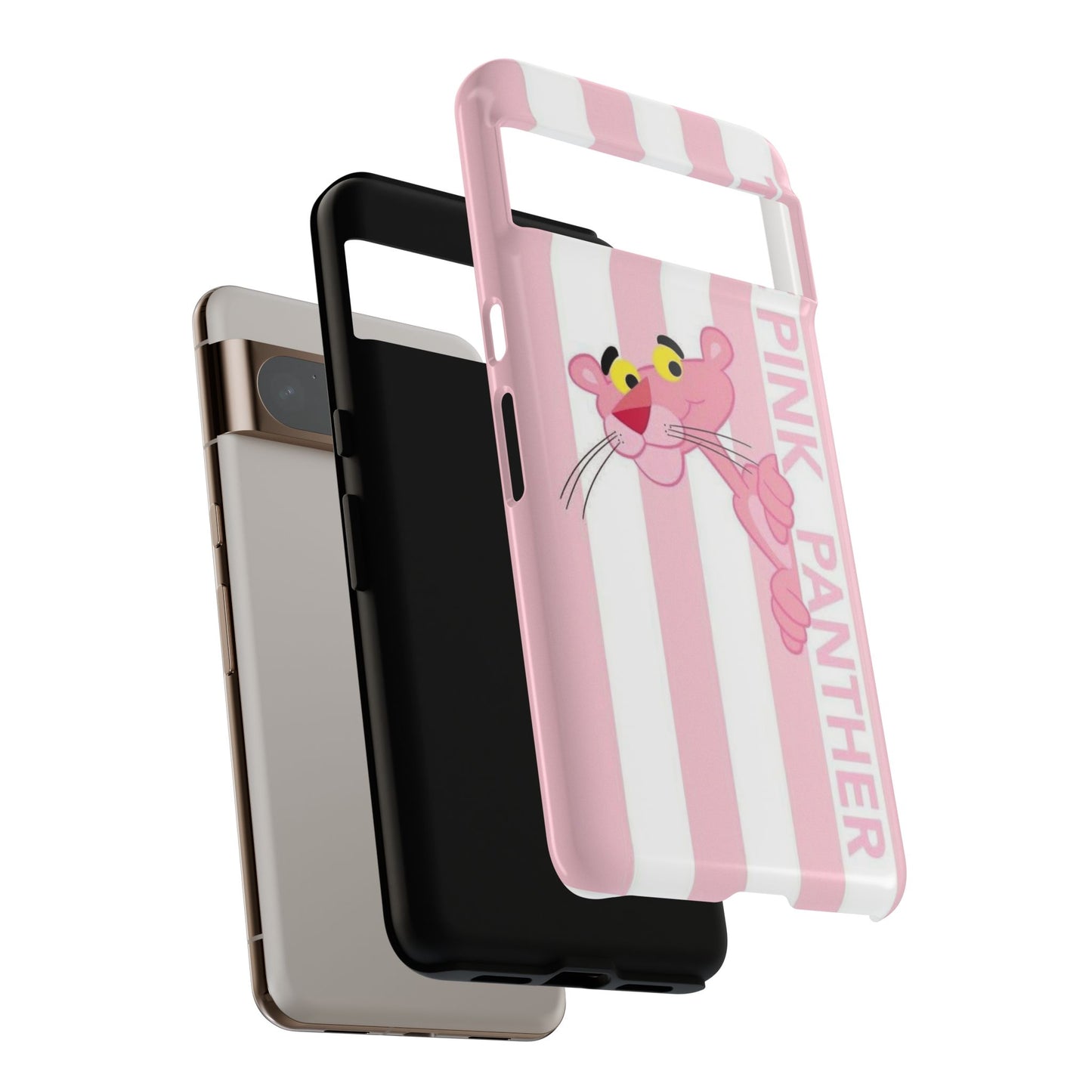 Pink Panther Tough Case Retro Striped Phone Case with "The Pink Panther" Design