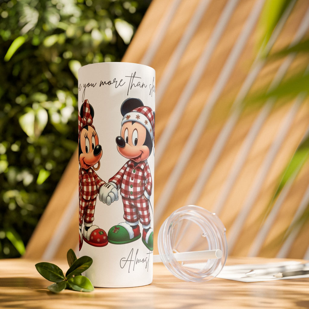 I Love You More Than Travel Tumbler — 20oz Skinny Cup with Straw