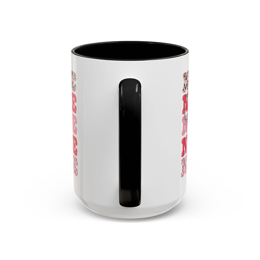 Nurse Stethoscope Bow Accent Coffee Mug — Cute Leopard & Plaid Healthcare Gift (11/15oz) Medical Christmas Mug