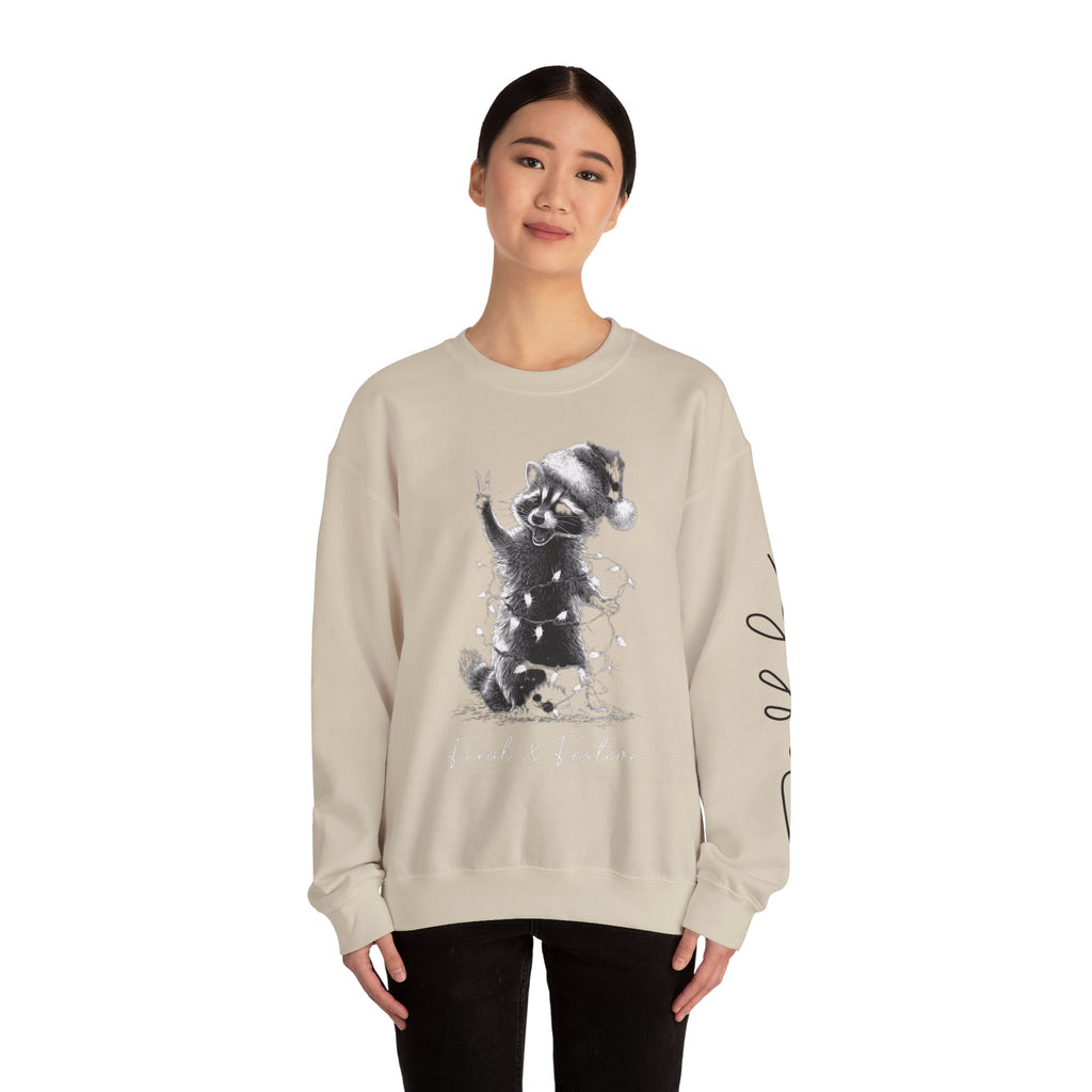 Holiday Raccoon Crewneck Sweatshirt Christmas Tshirts and sweaters,