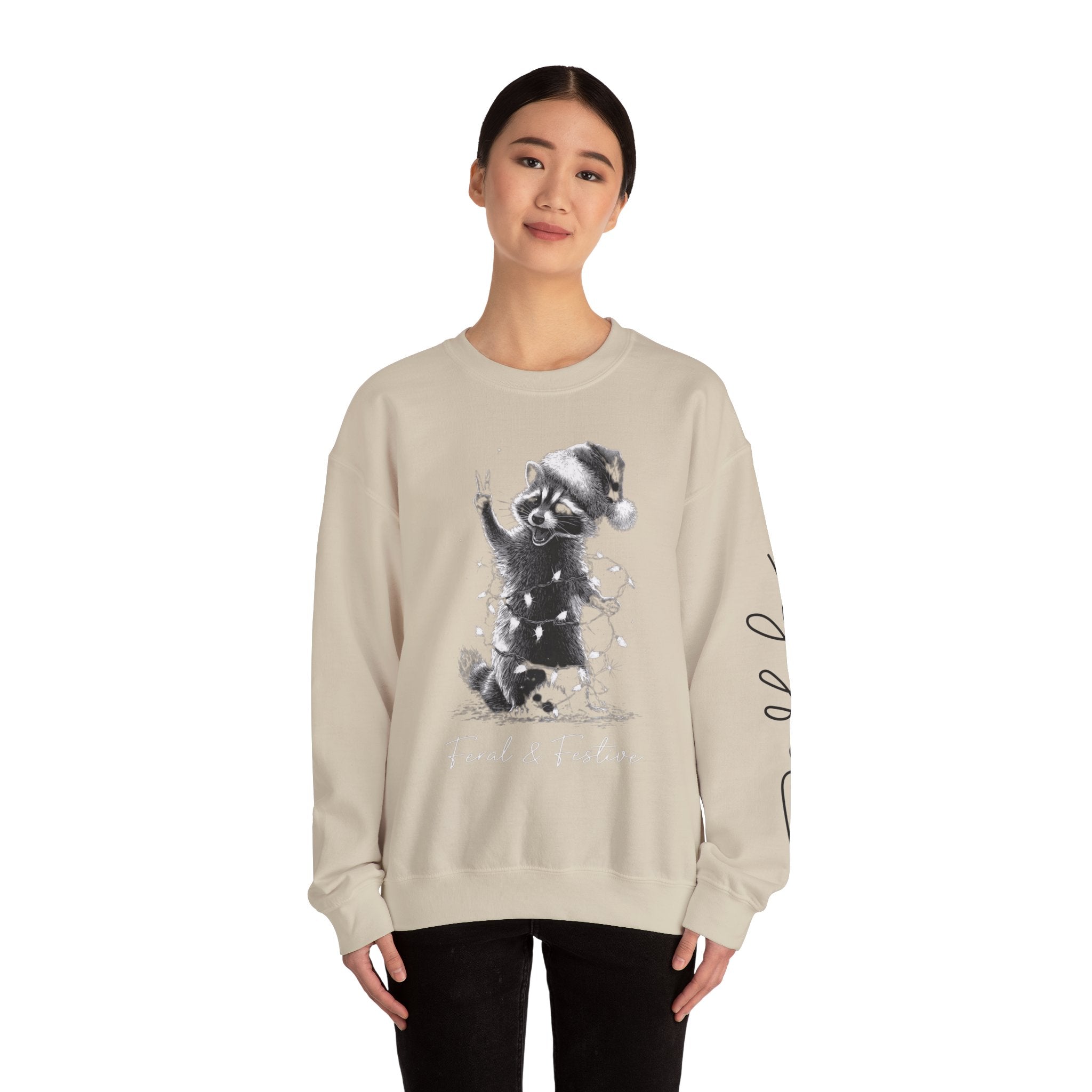 Holiday Raccoon Crewneck Sweatshirt Christmas Tshirts and sweaters,