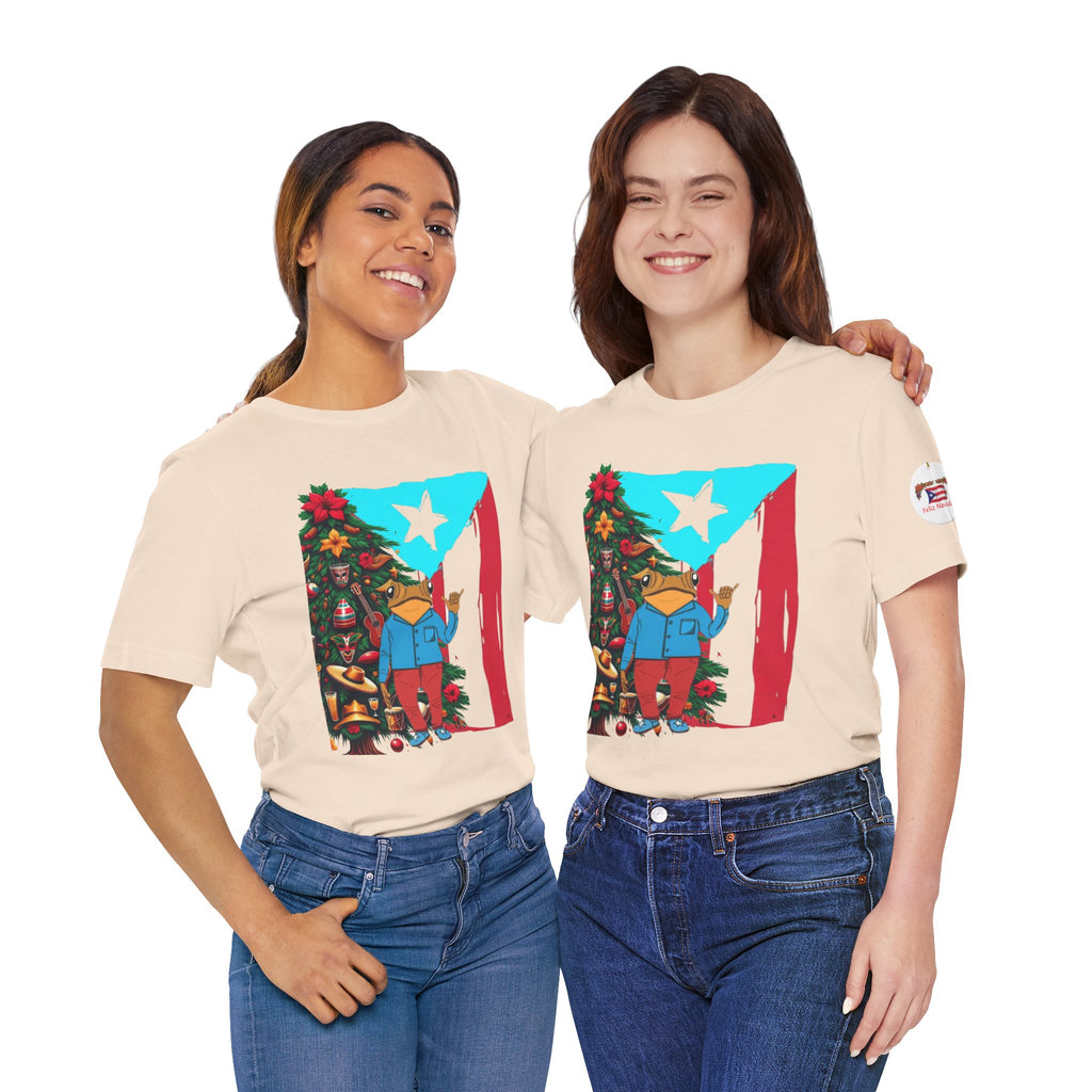 Puerto Rico Holiday T-Shirt  Coquí by Christmas Tree Graphic Puerto Rico’s Navidades