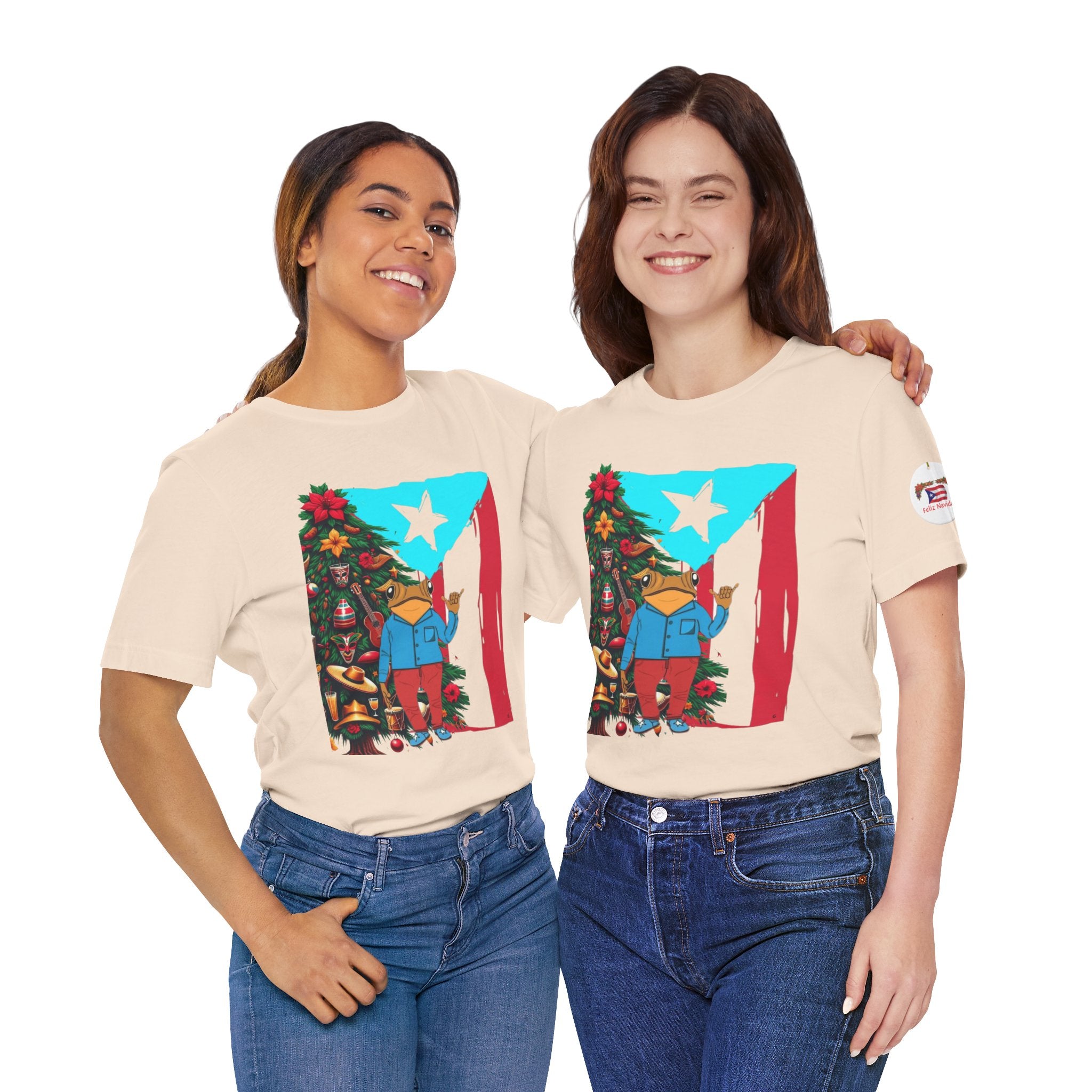 Puerto Rico Holiday T-Shirt  Coquí by Christmas Tree Graphic Puerto Rico’s Navidades