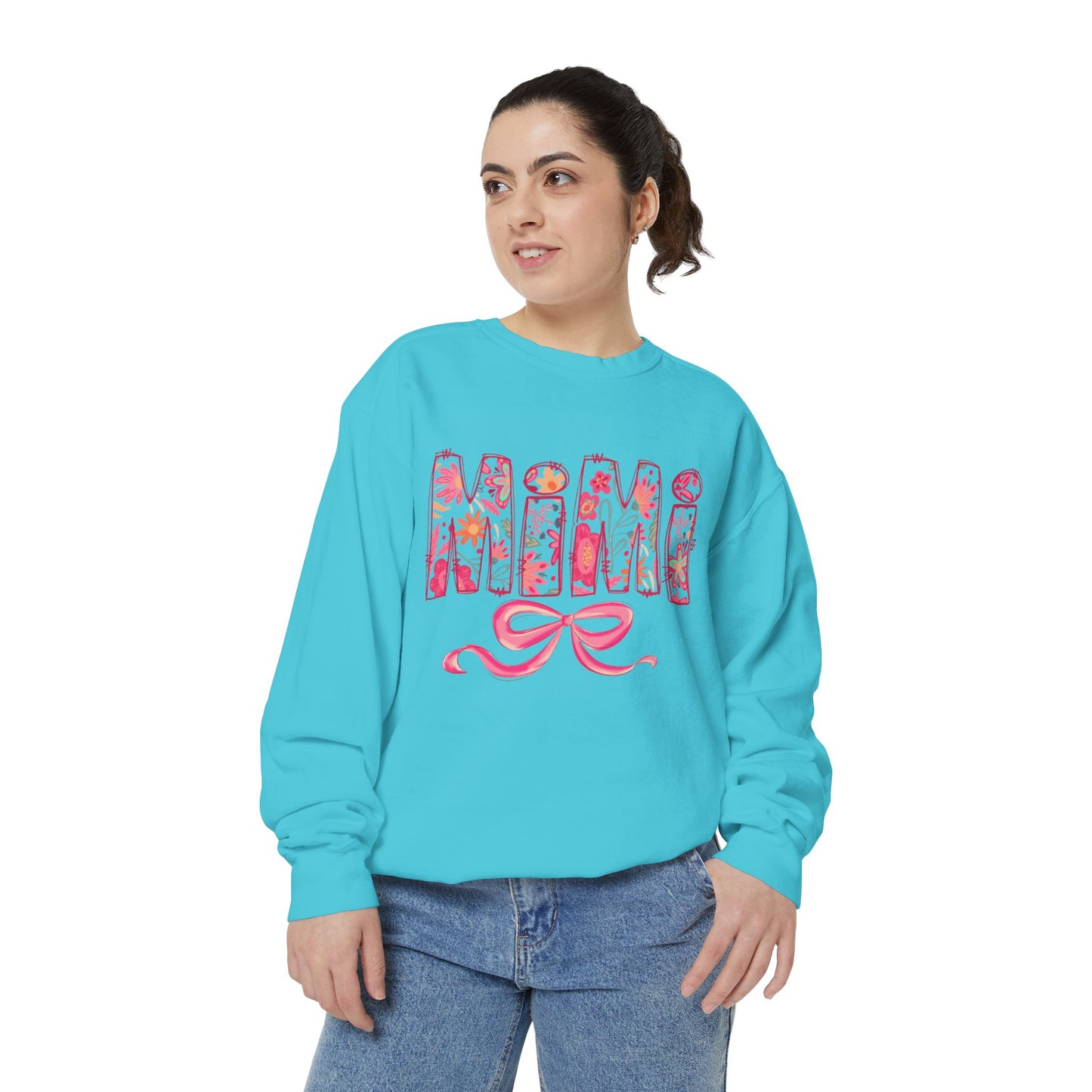 Mama Floral Sweatshirt  Pink Floral 'MAMA' Design with Bow