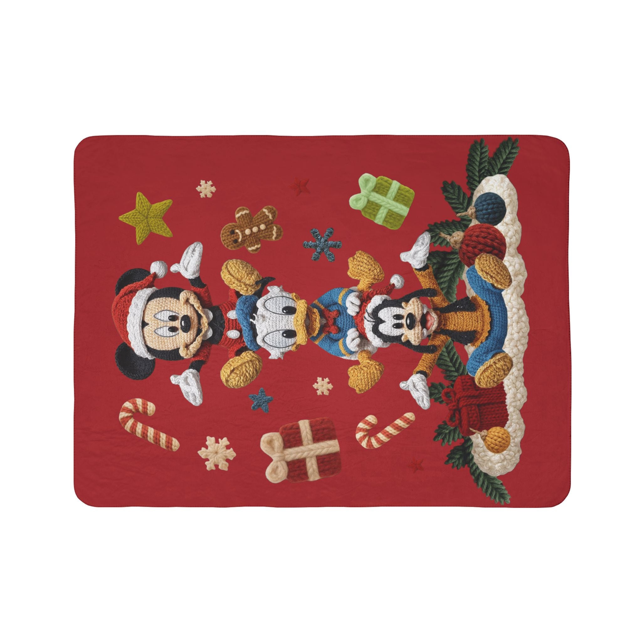 Winter Wonderland Cartoon Fleece Blanket Christmas Disney Fleece Sherpa Blanket  Mickey, Donald & Goofy Holiday Throw