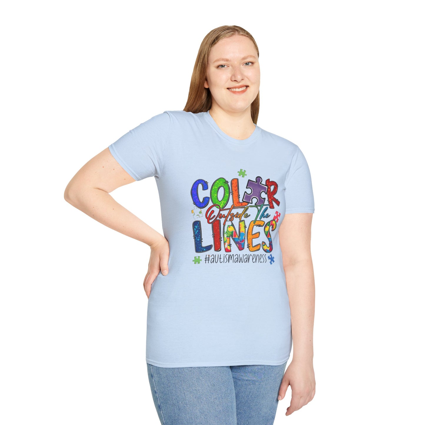 Color Outside the Lines Unisex T-Shirt for Autism Awareness