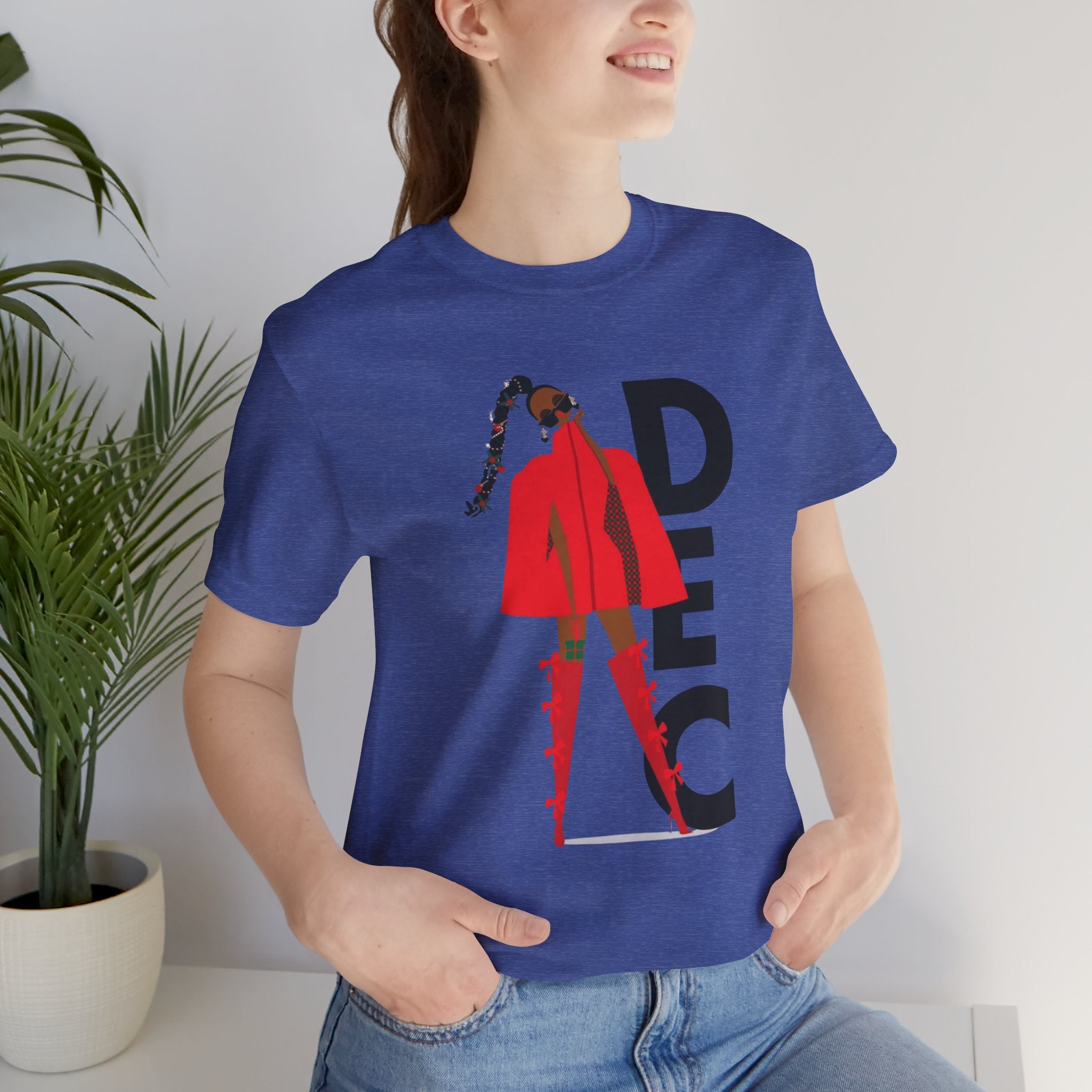 December Fashion Tee  Red Coat Model Graphic Shirt