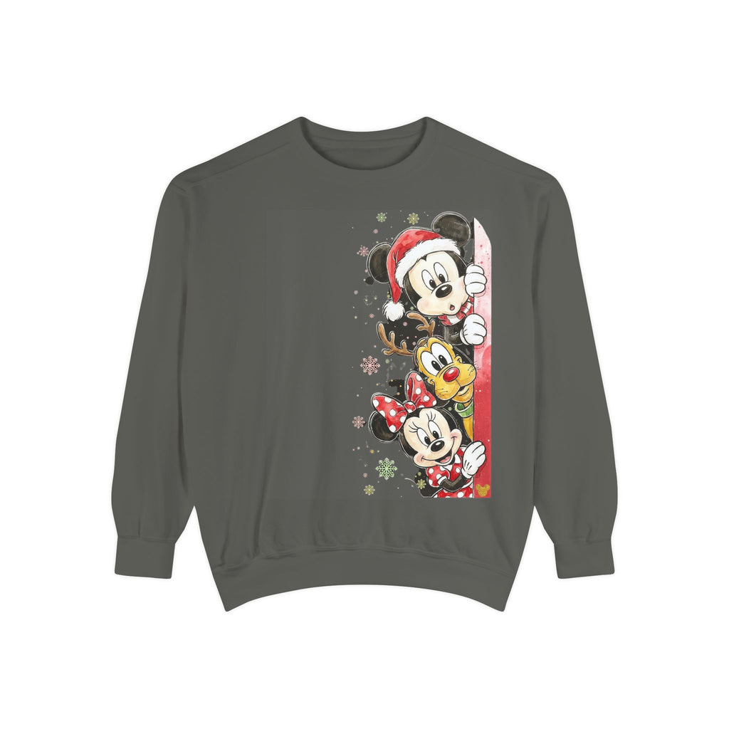 Christmas Disney Characters Sweatshirt  Mickey, Minnie & Pluto Holiday Crew Cartoon Christmas T-shirts and Sweaters