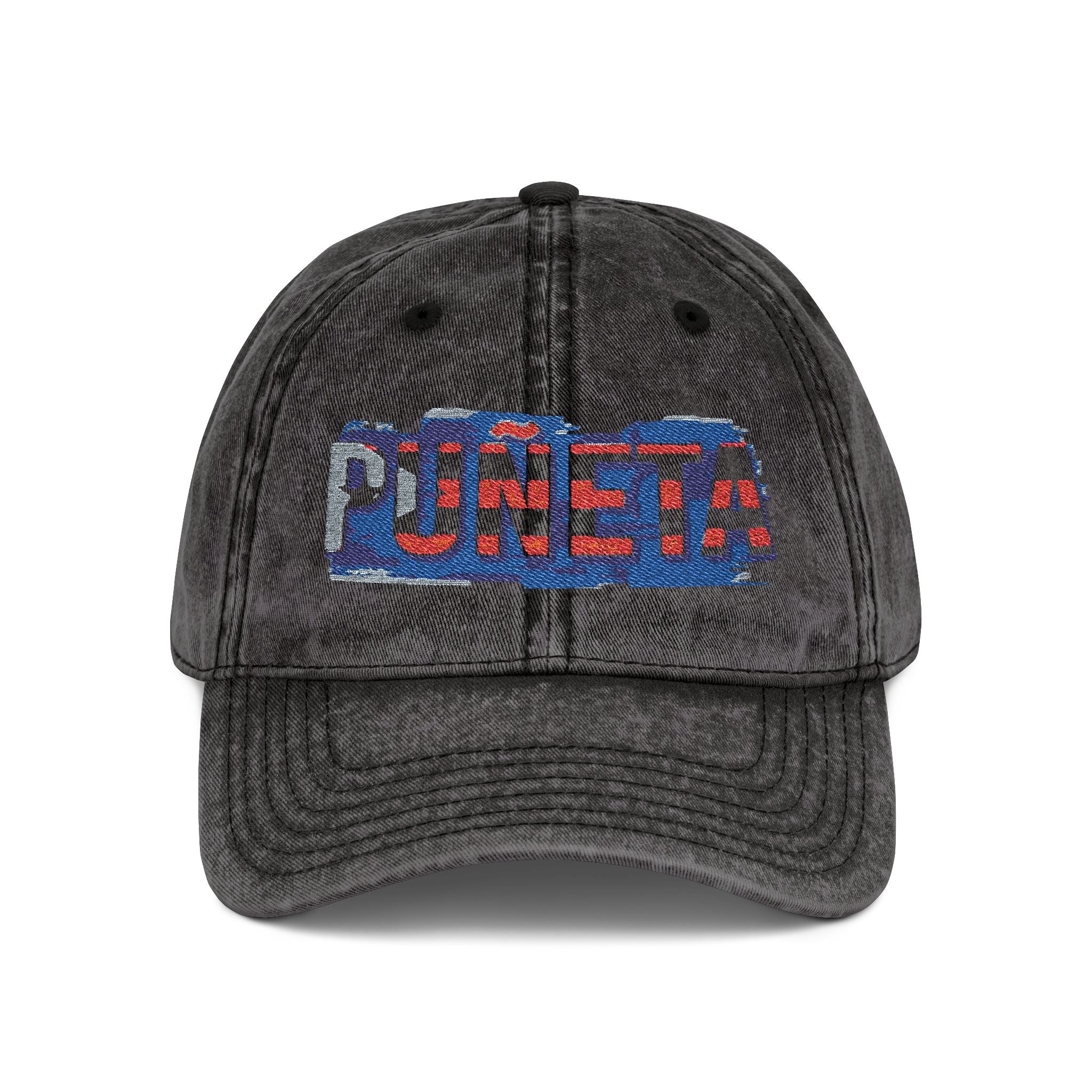 Puerto Rico Pride Knit Hat Vintage Embroidered Cap Puneta Red Hat for Casual Style