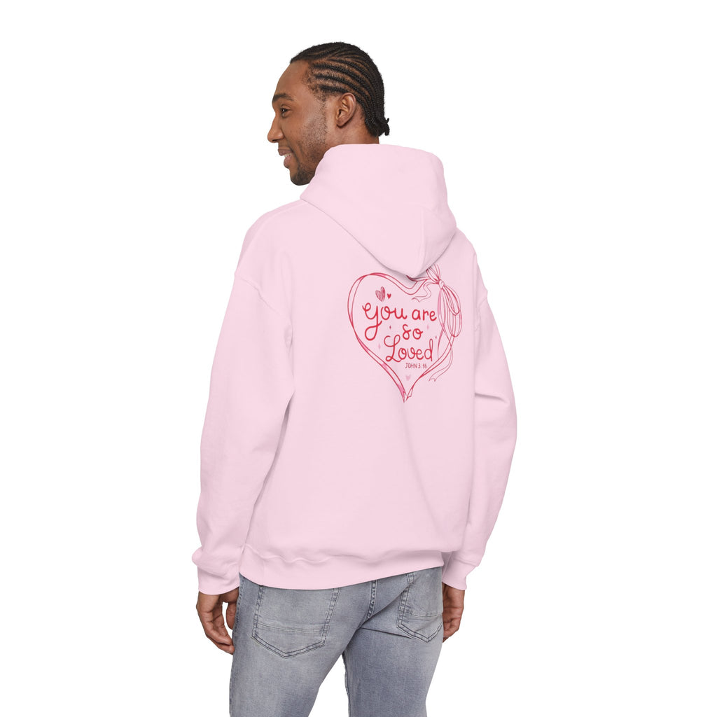 You Are So Loved Hoodie Heart Full” Heart Ribbon Comfort Sweatshirt