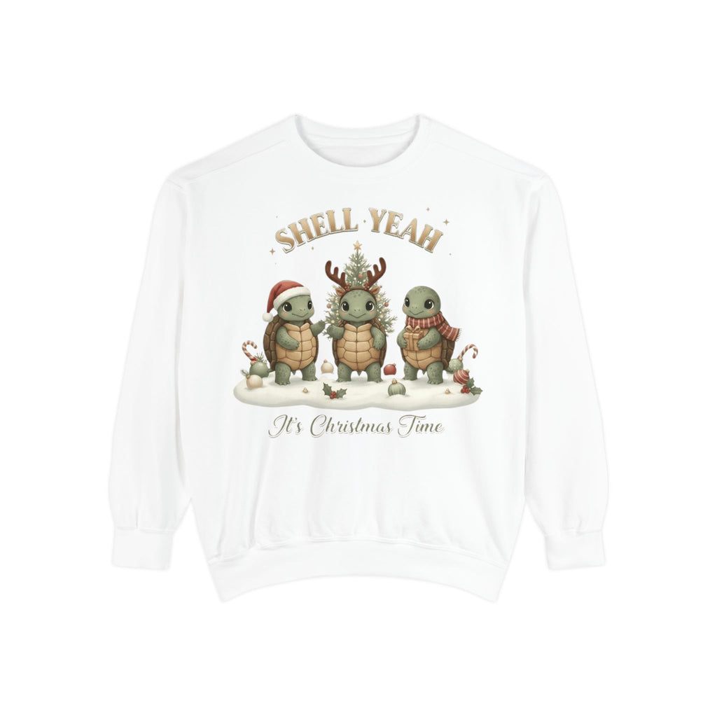 Christmas Turtle Sweatshirt  "Shell Yeah, It’s Christmas Time" Holiday Pullover