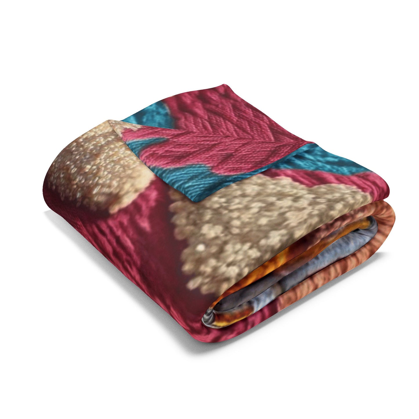 Festival Scene Fleece Blanket — Colorful Sunset Carnival Throw