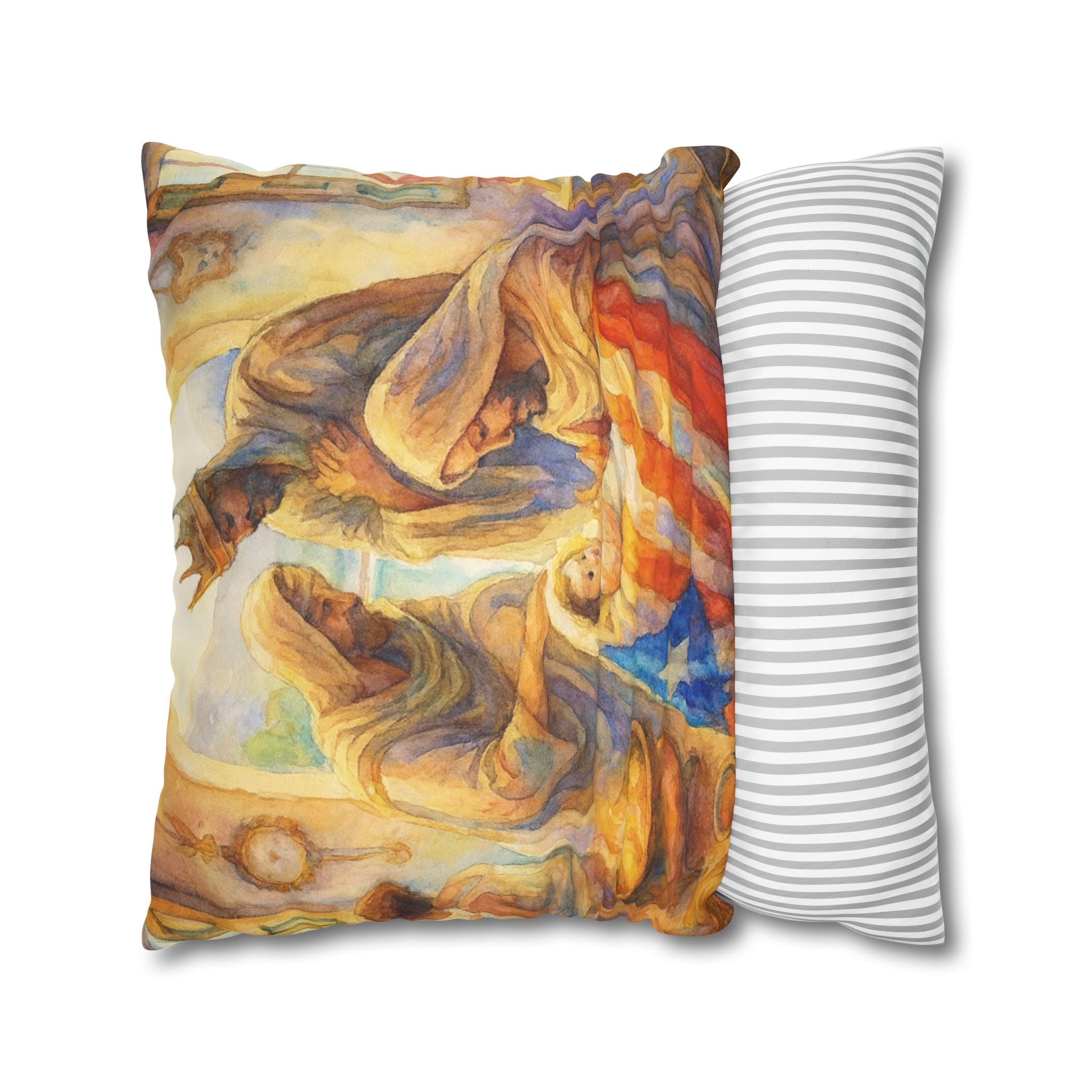 The Tree Kings with  Baby Jesus Decorative Pillow los Tres Reyes Magos Puerto Rico Culture Pillow