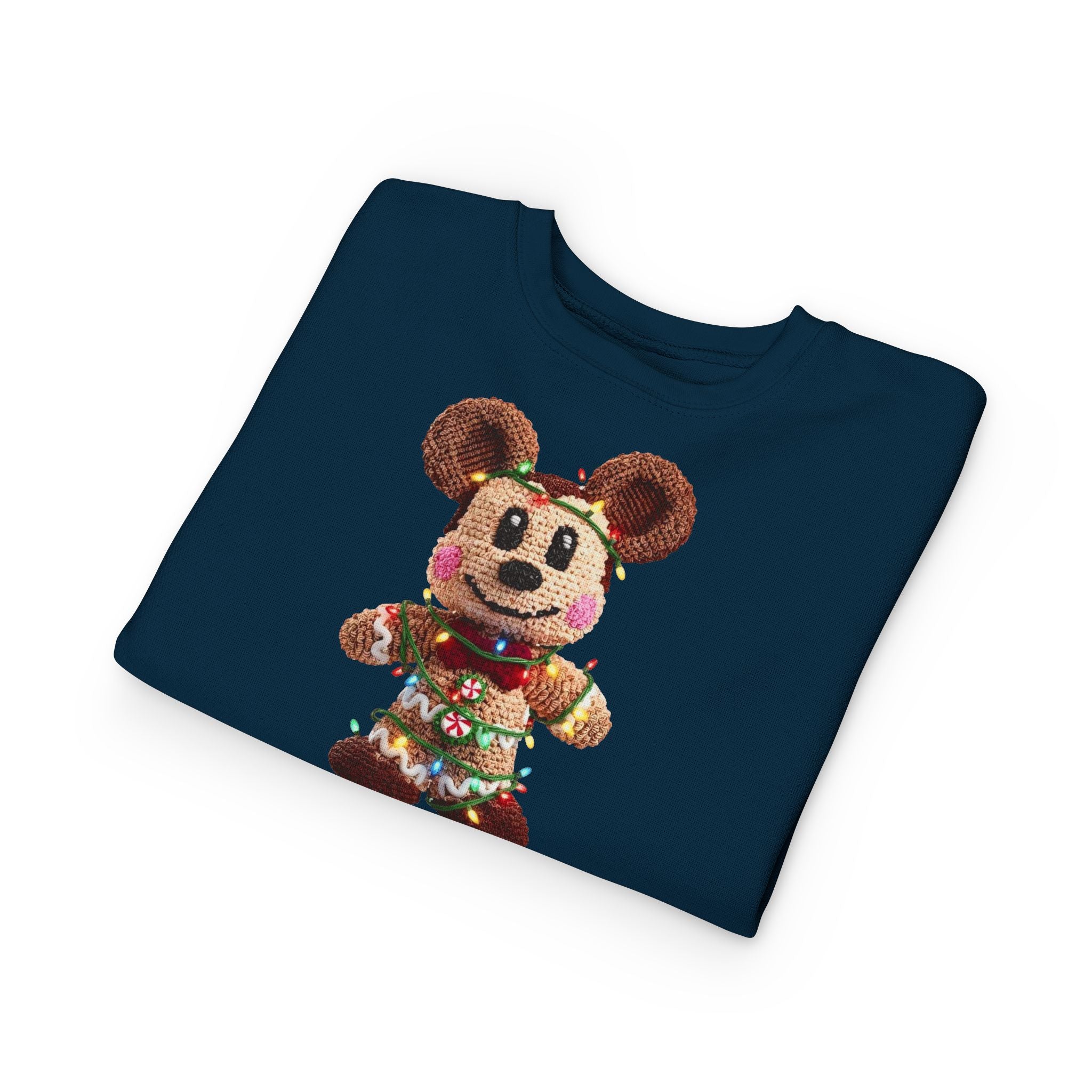 Holiday Plush Bear Toddler Sweatshirt  Festive Lights & Wreath Design