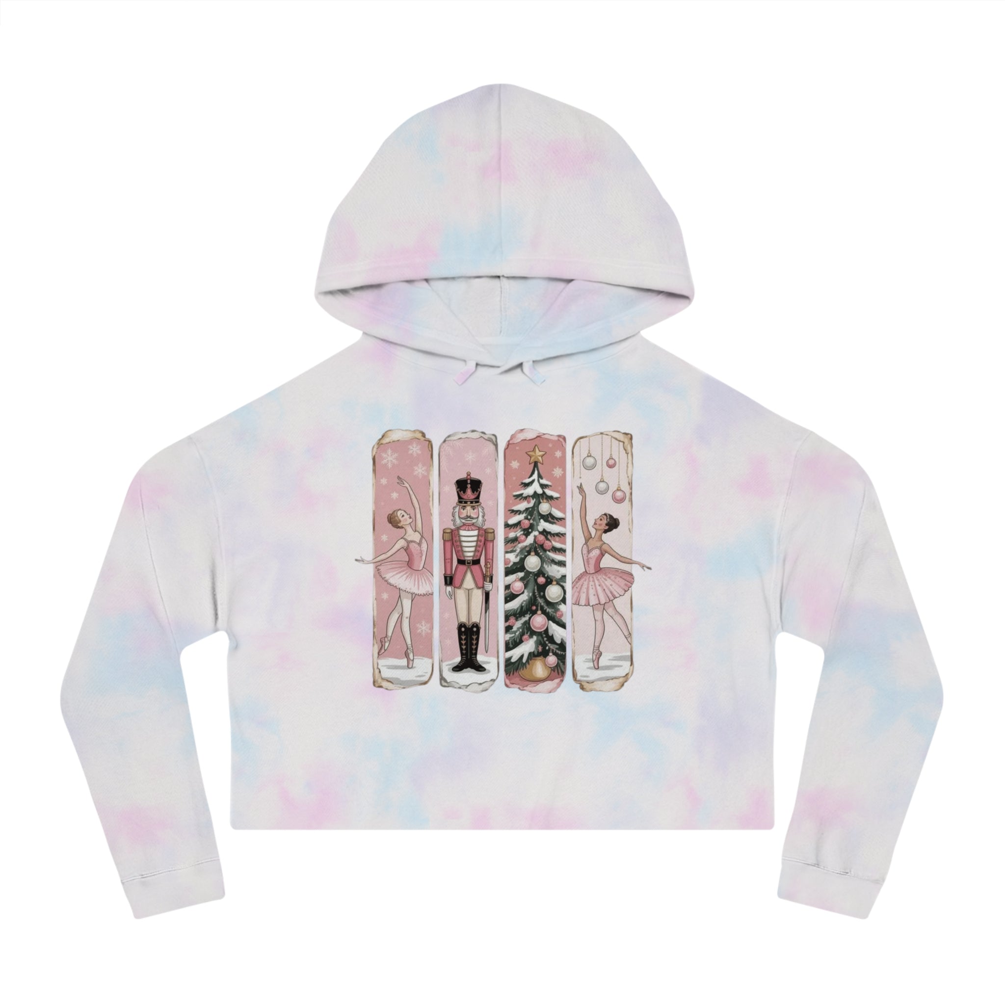 Nutcracker Ballerina Cropped Hoodie  Holiday Dance Sweater Cartoon Christmas T-shirts and Sweaters